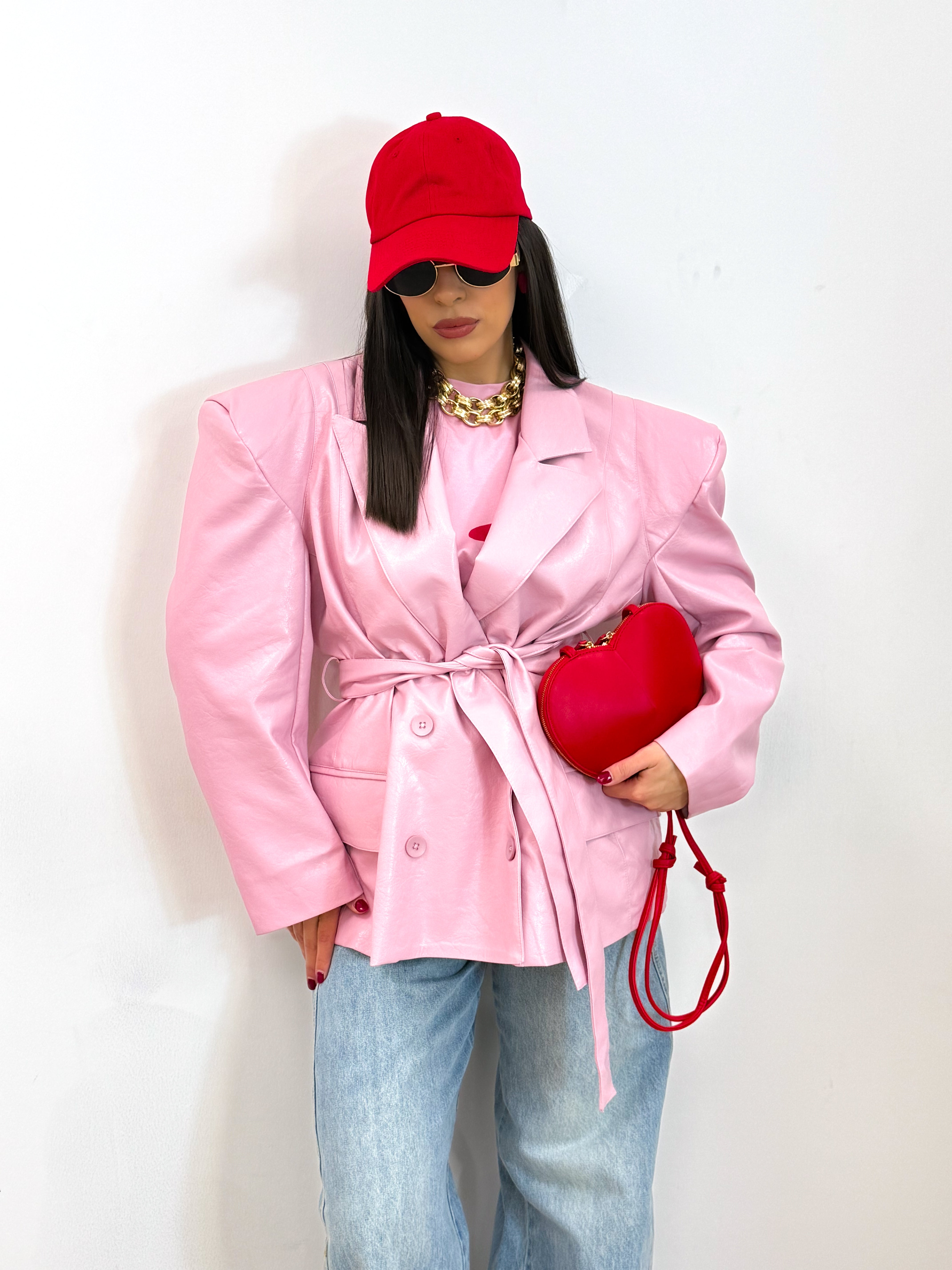 Blazer Luna Ecopelle Rosa