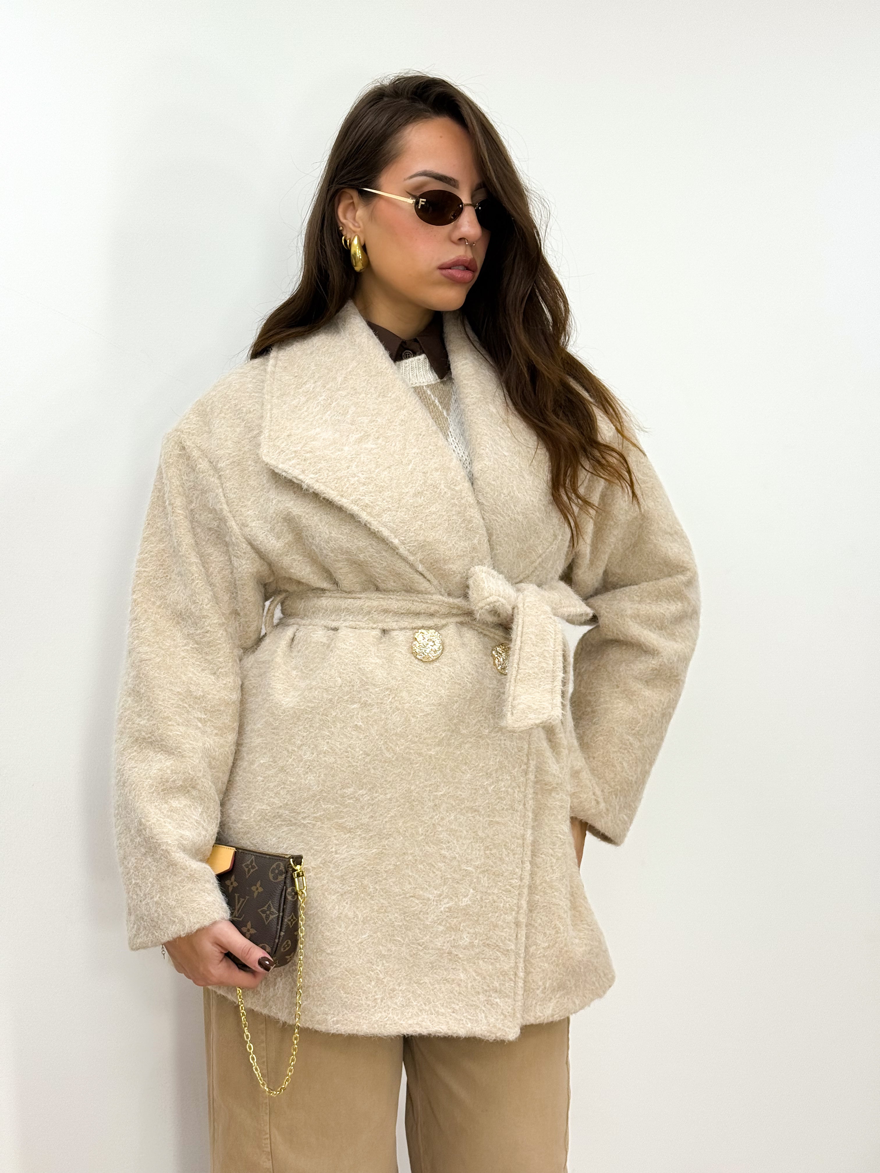 Cappotto Midi-Glenda Panna