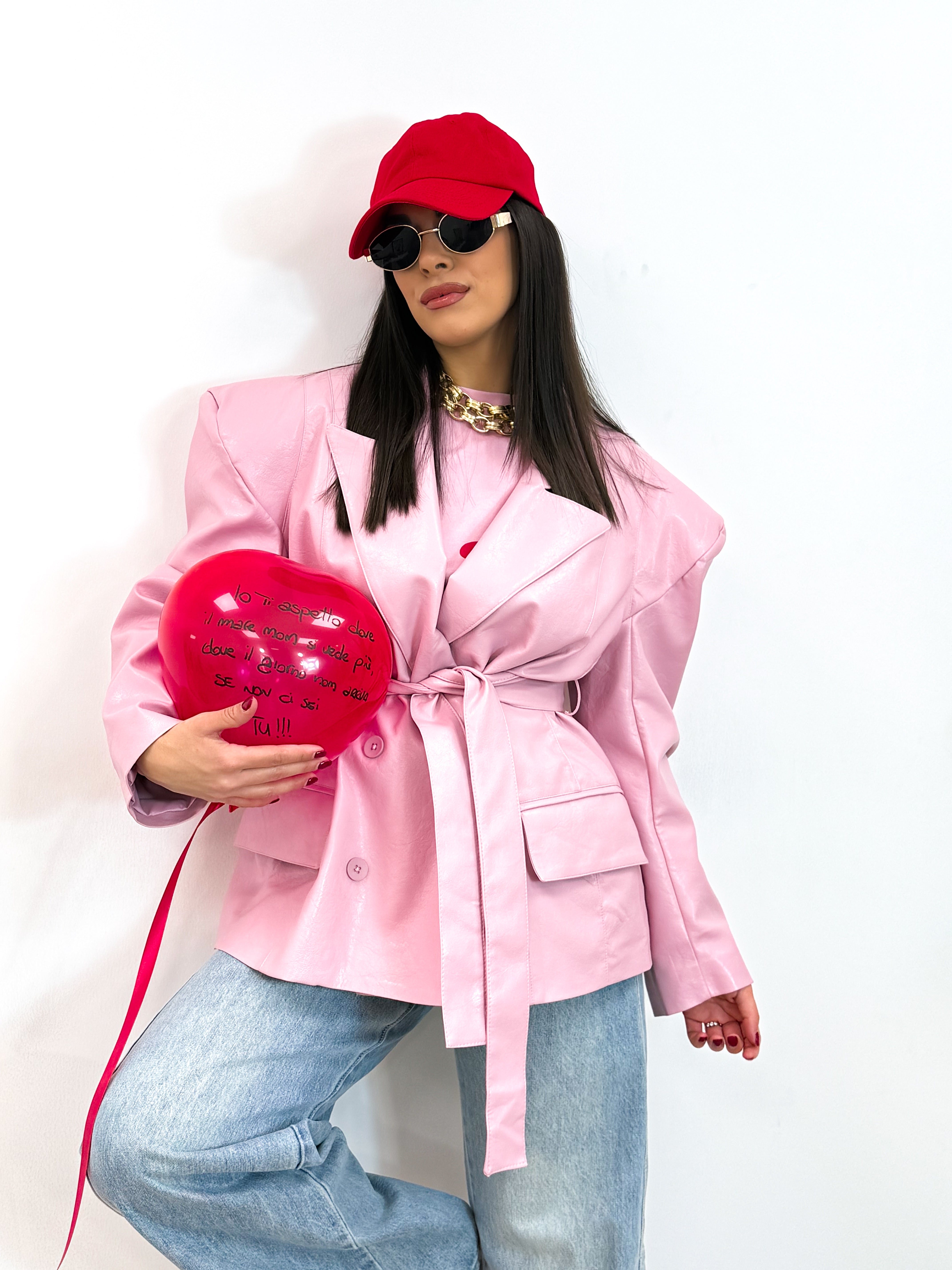 Blazer Luna Ecopelle Rosa