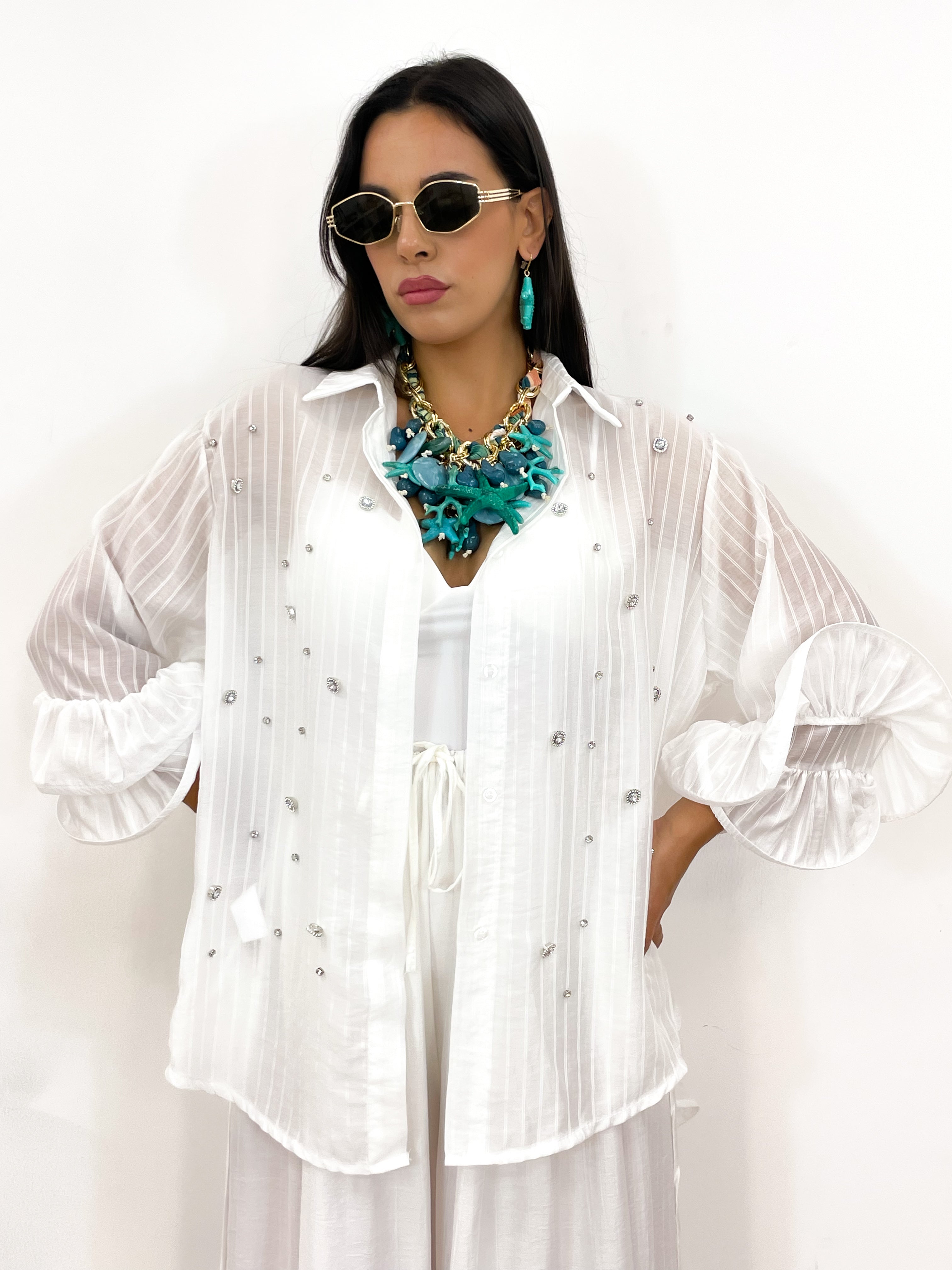 Camicia gioiello rouches