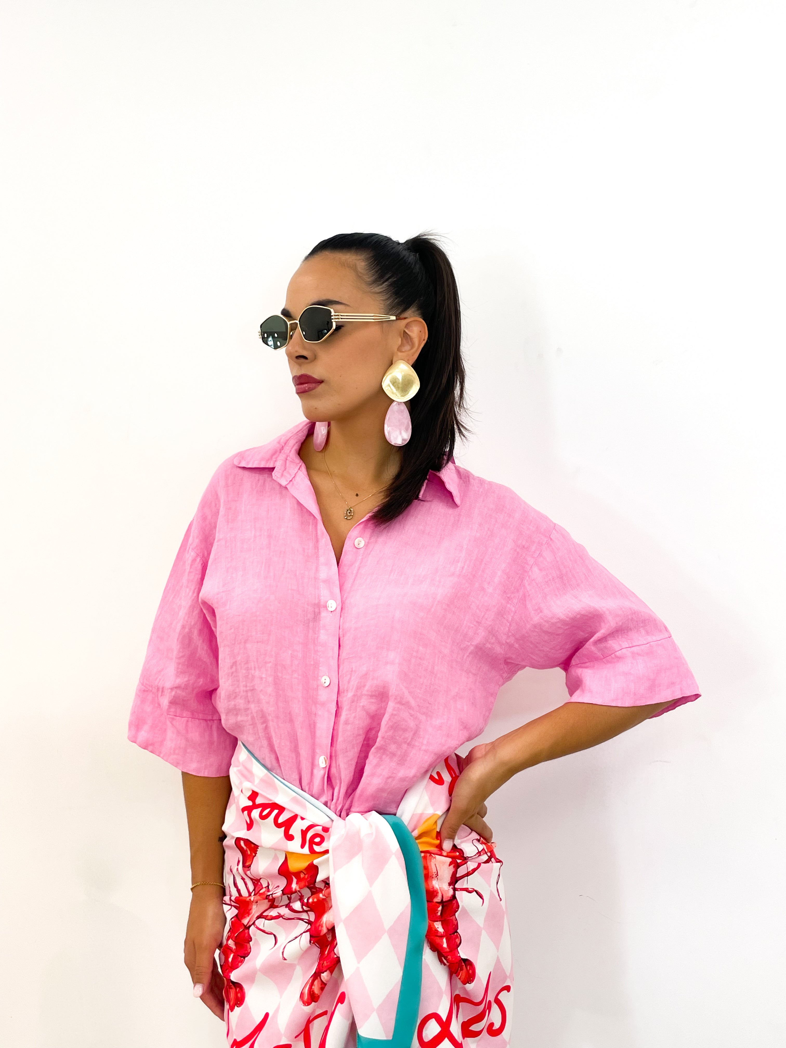 Orecchini pendente rosa
