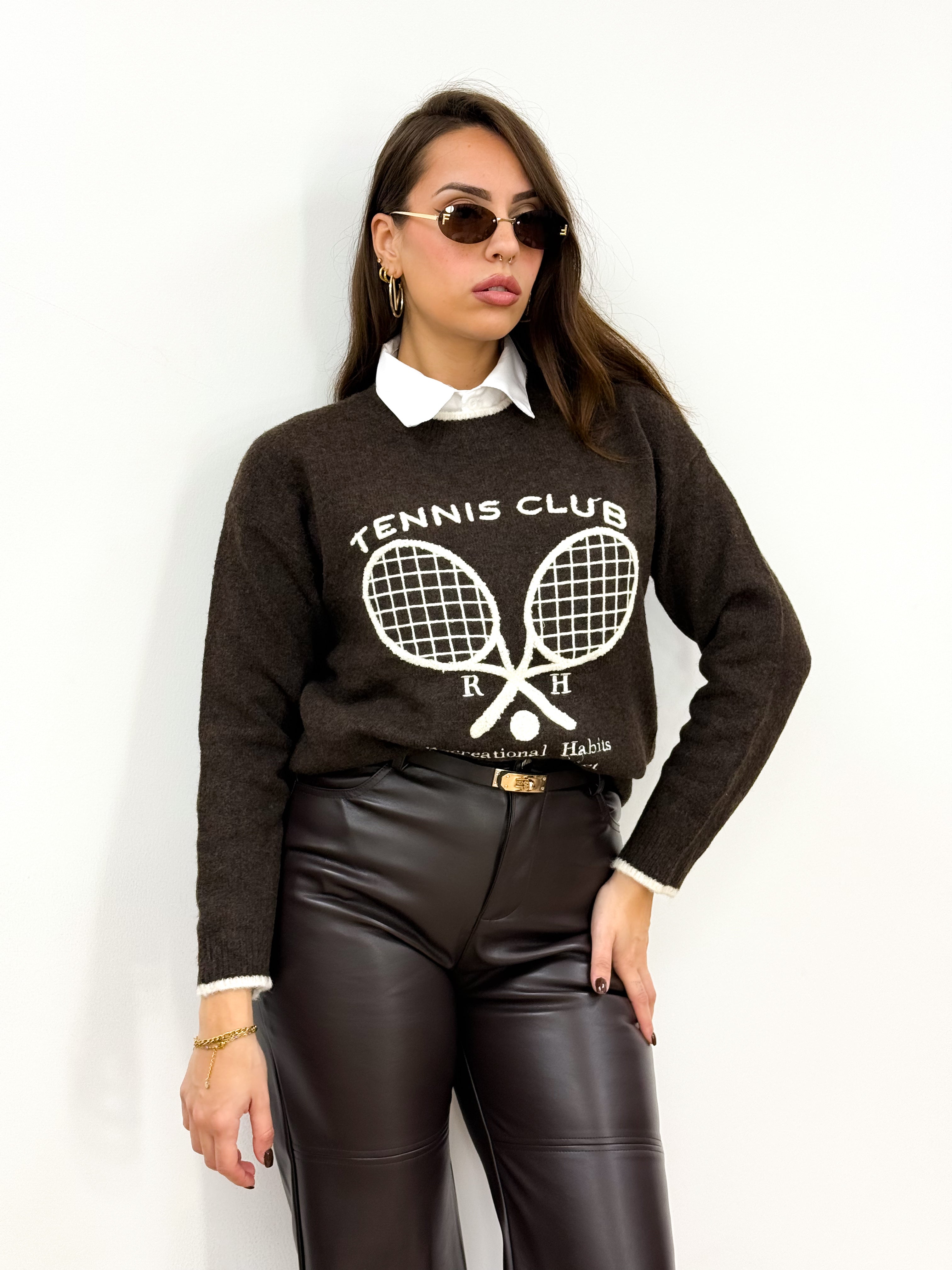 Maglioncino Tennis Marrone