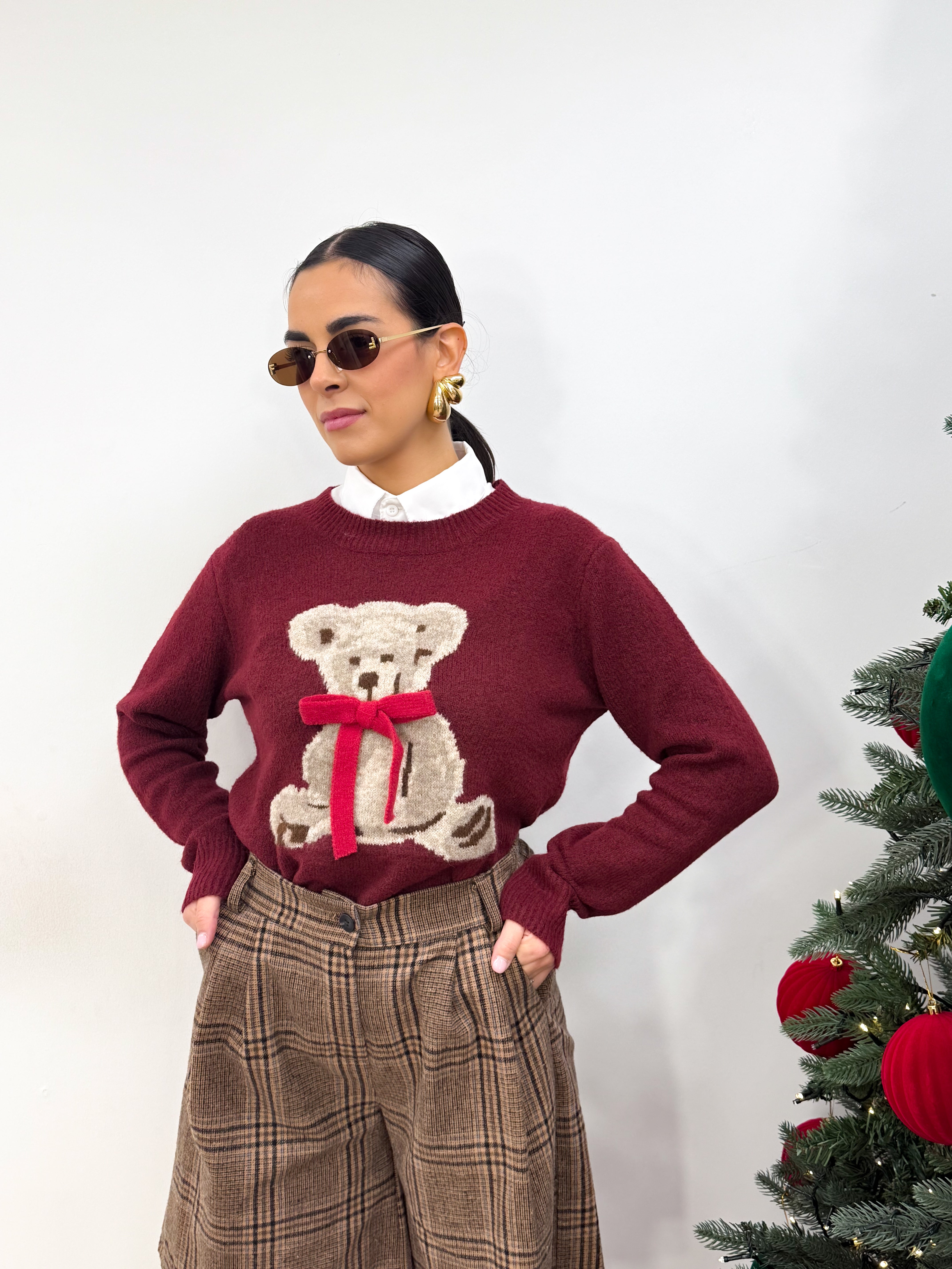 Maglioncino Teddy Bordeaux