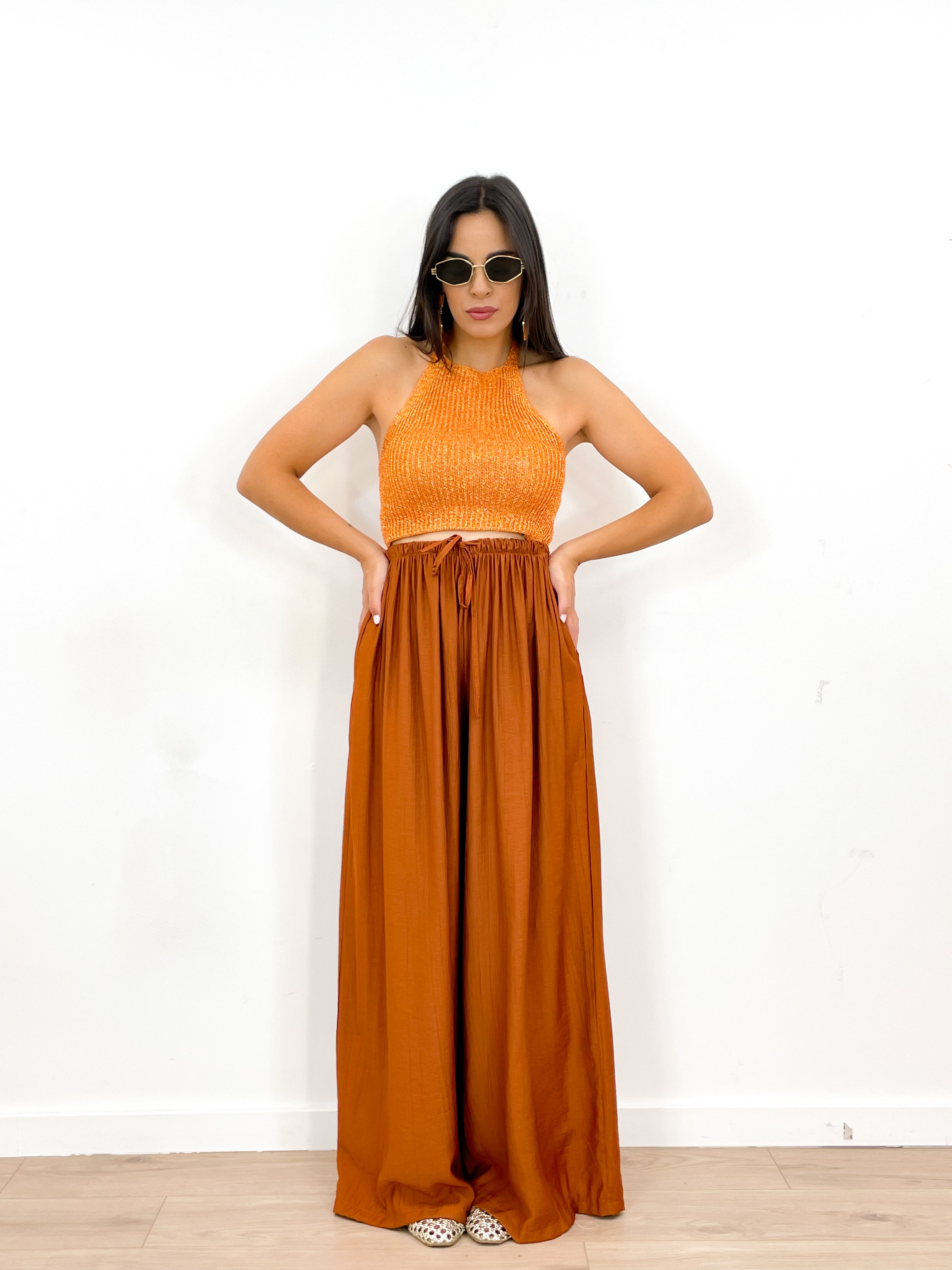 Top LUREX arancione