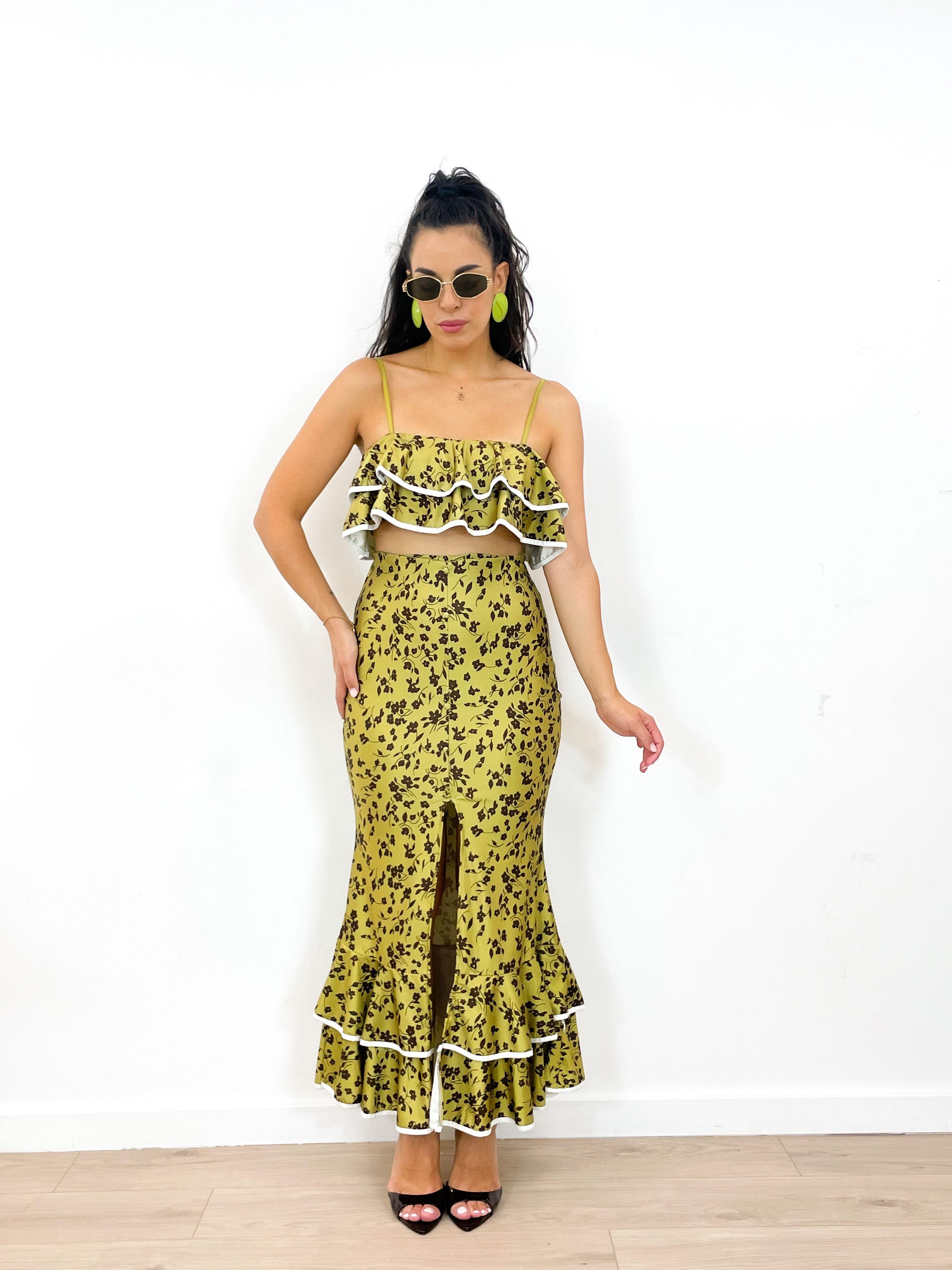 Coordinato CHOCO FLOWER verde acido