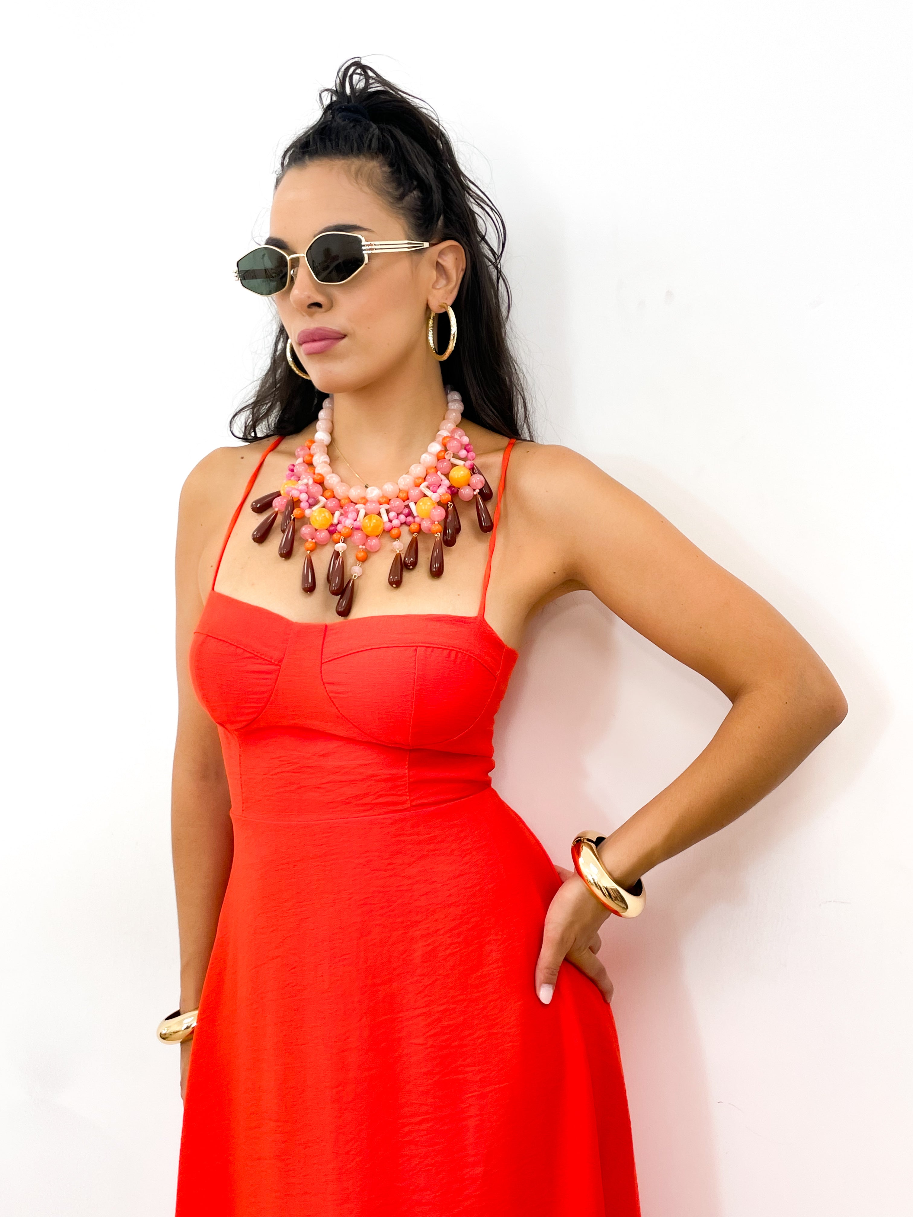 Collana multicolor pesca