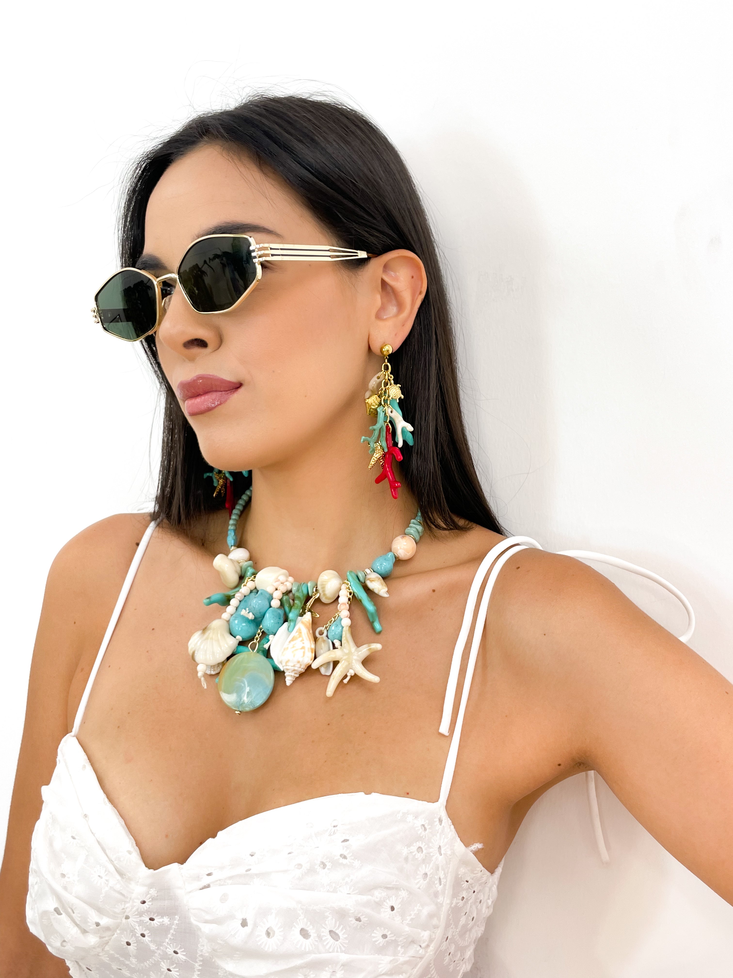 Orecchino corallo multicolor