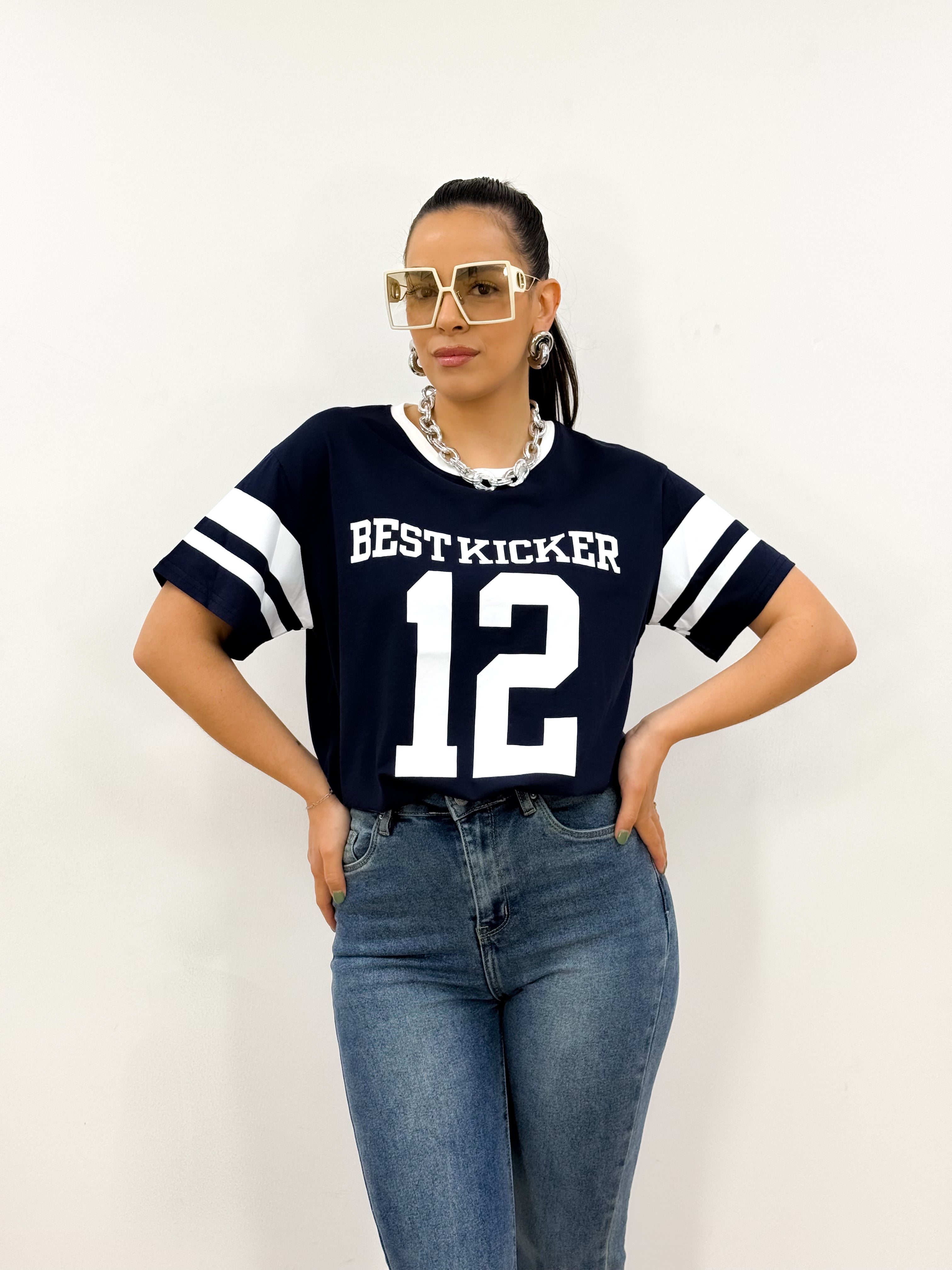 T-shirt KICKER blu/bianco