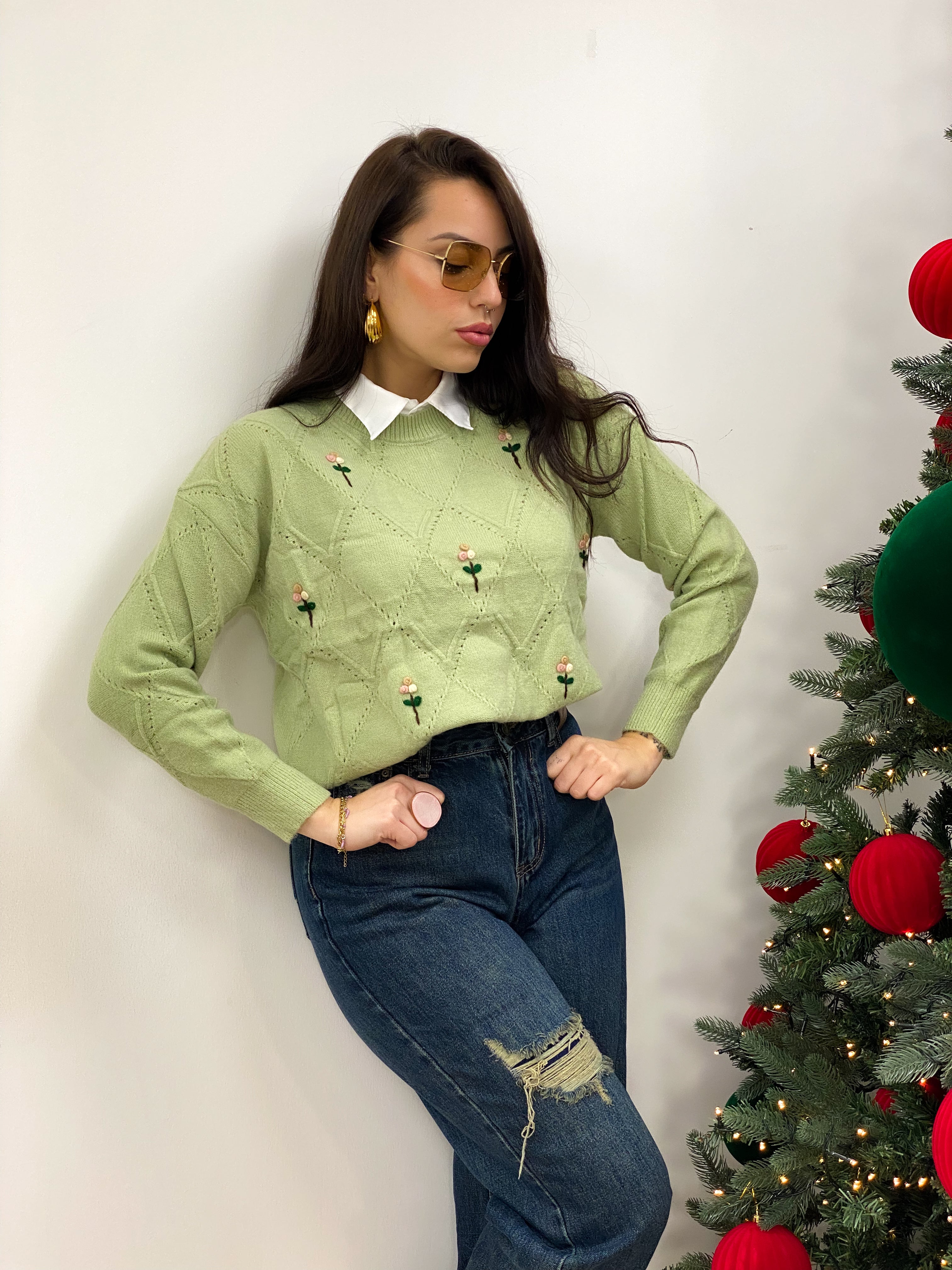 Maglione Fleur Verde