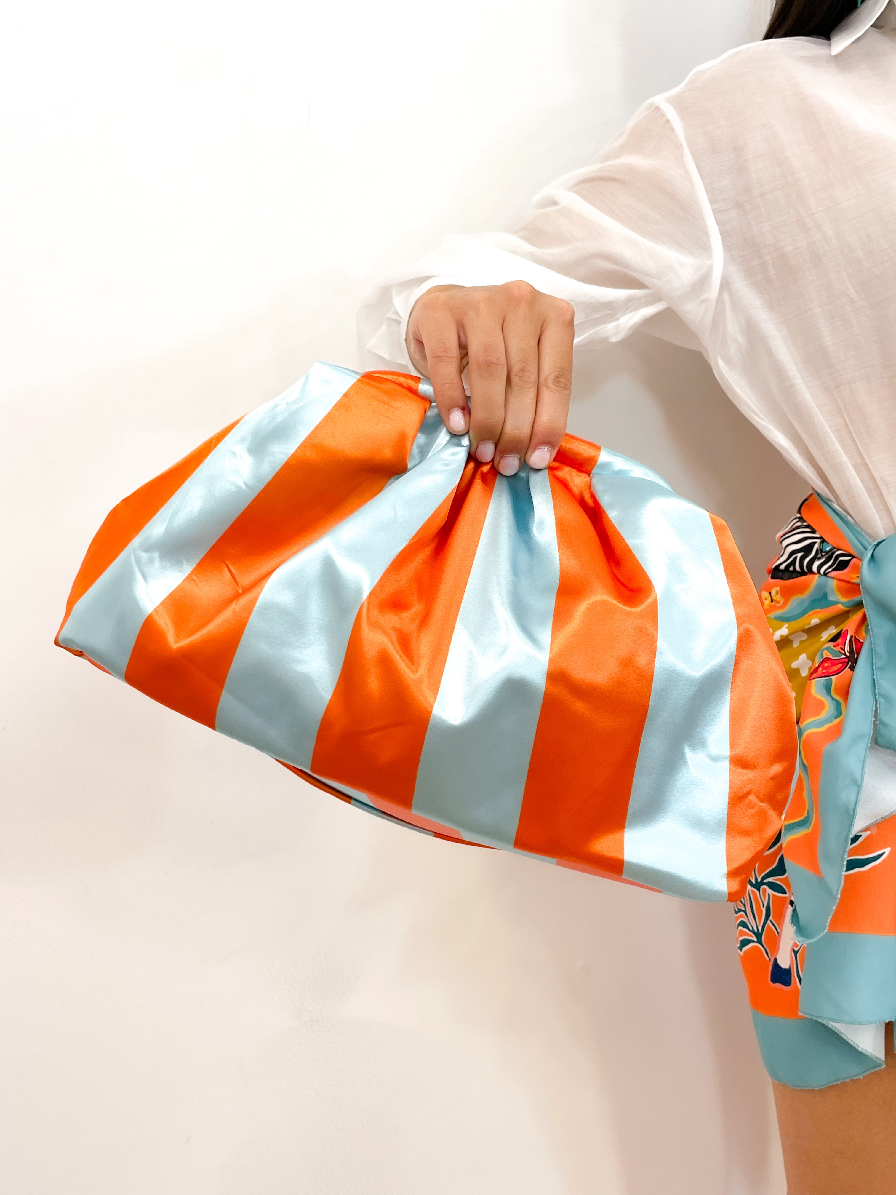 Clutch grande arancio/tiffany