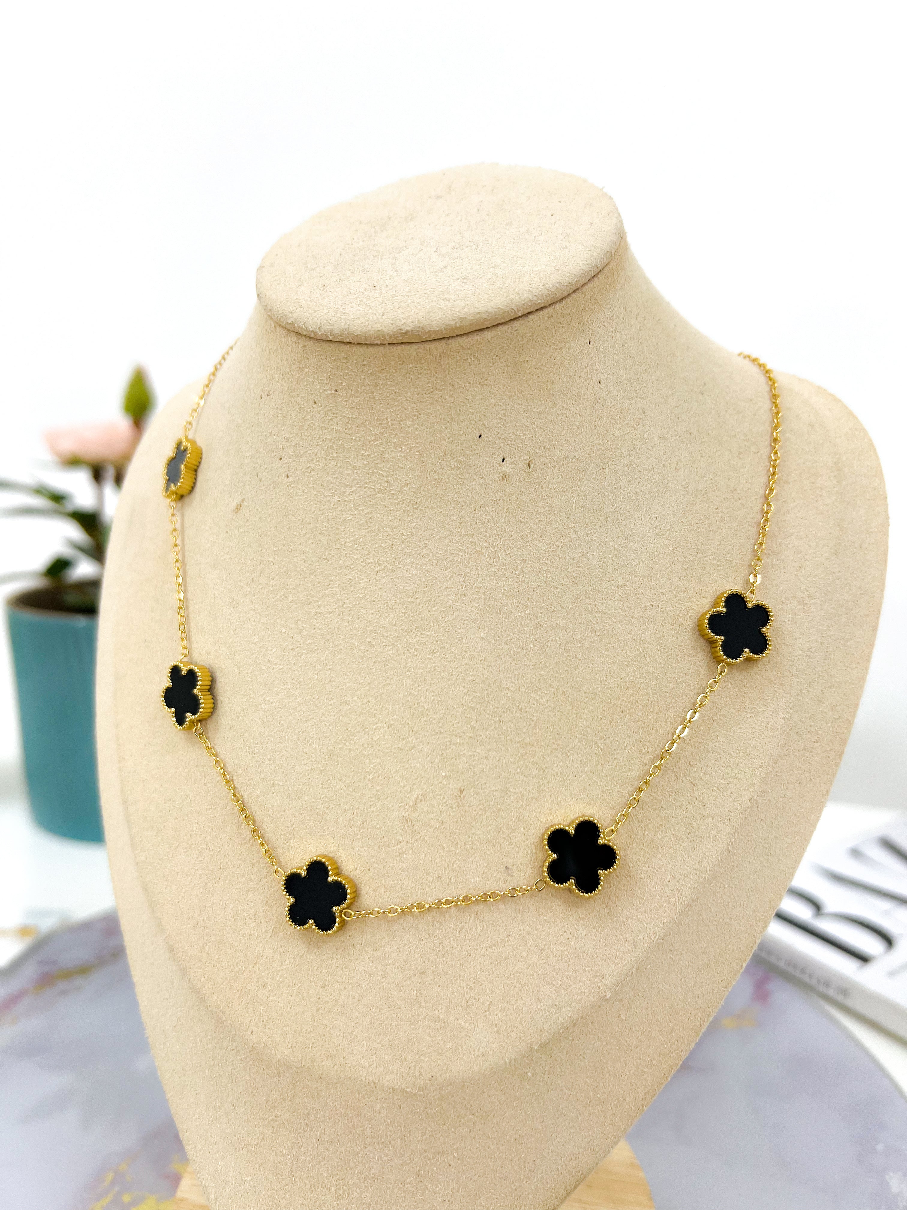 Collana Fiore ORO/NERO