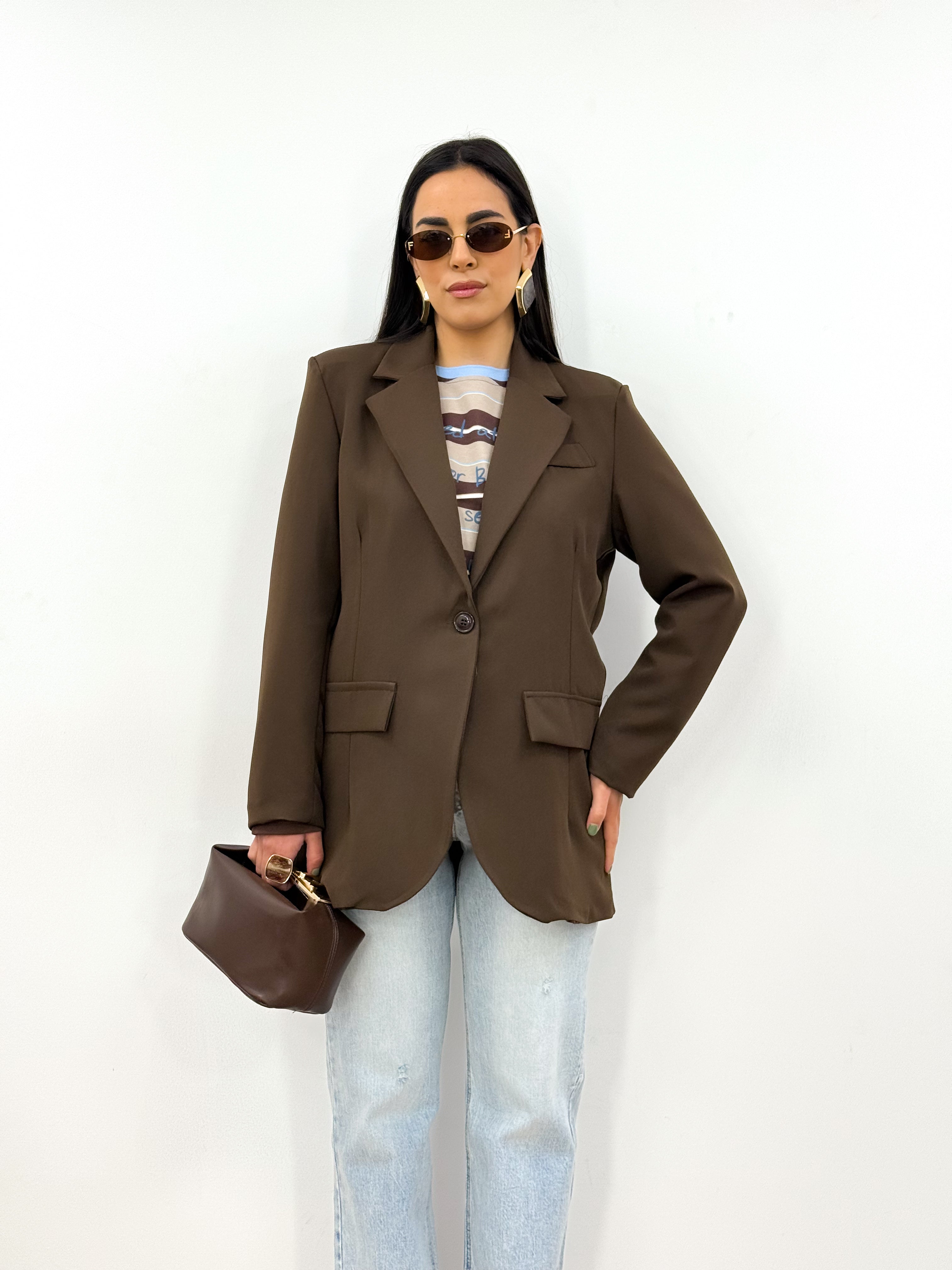 Blazer basic marrone