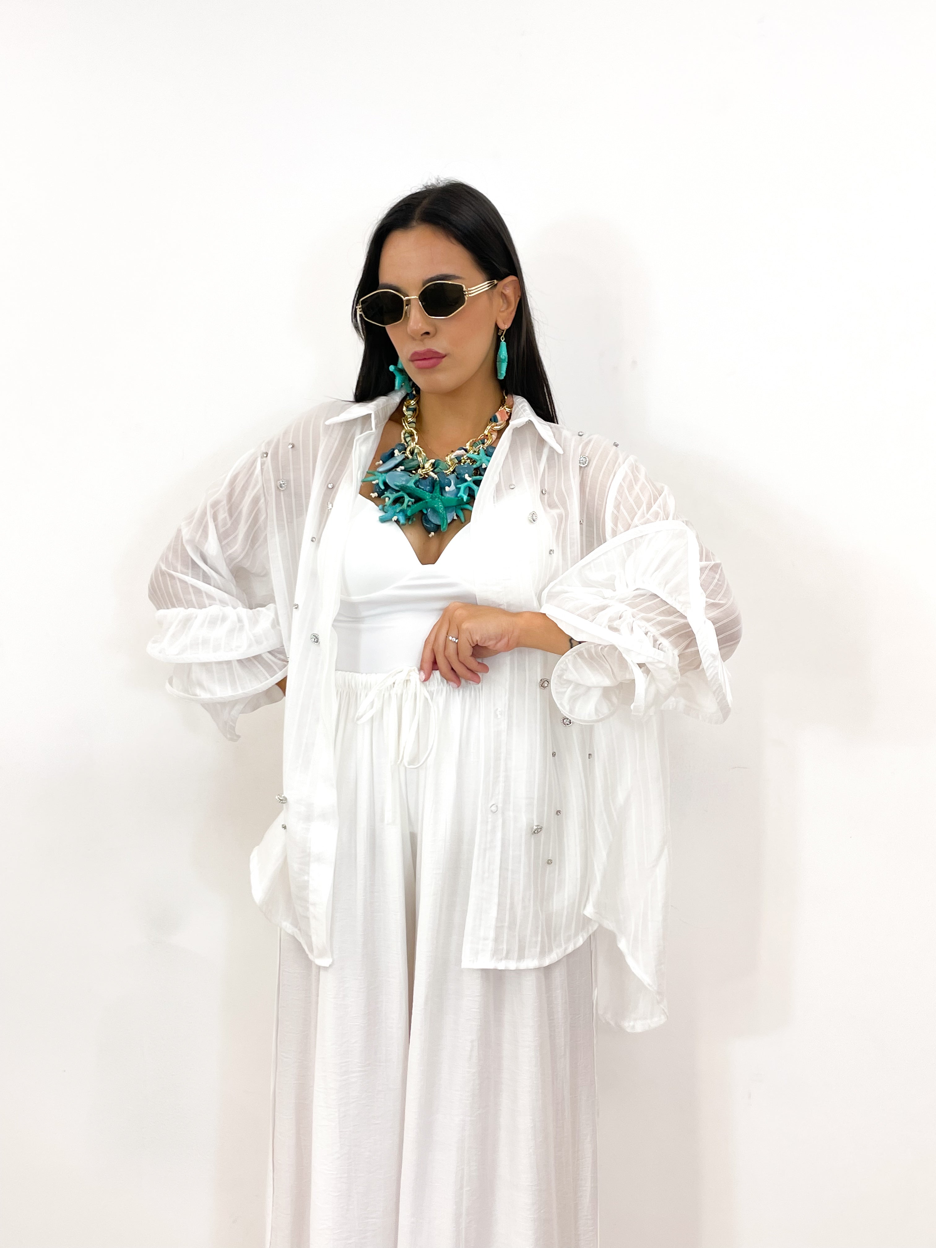 Camicia gioiello rouches