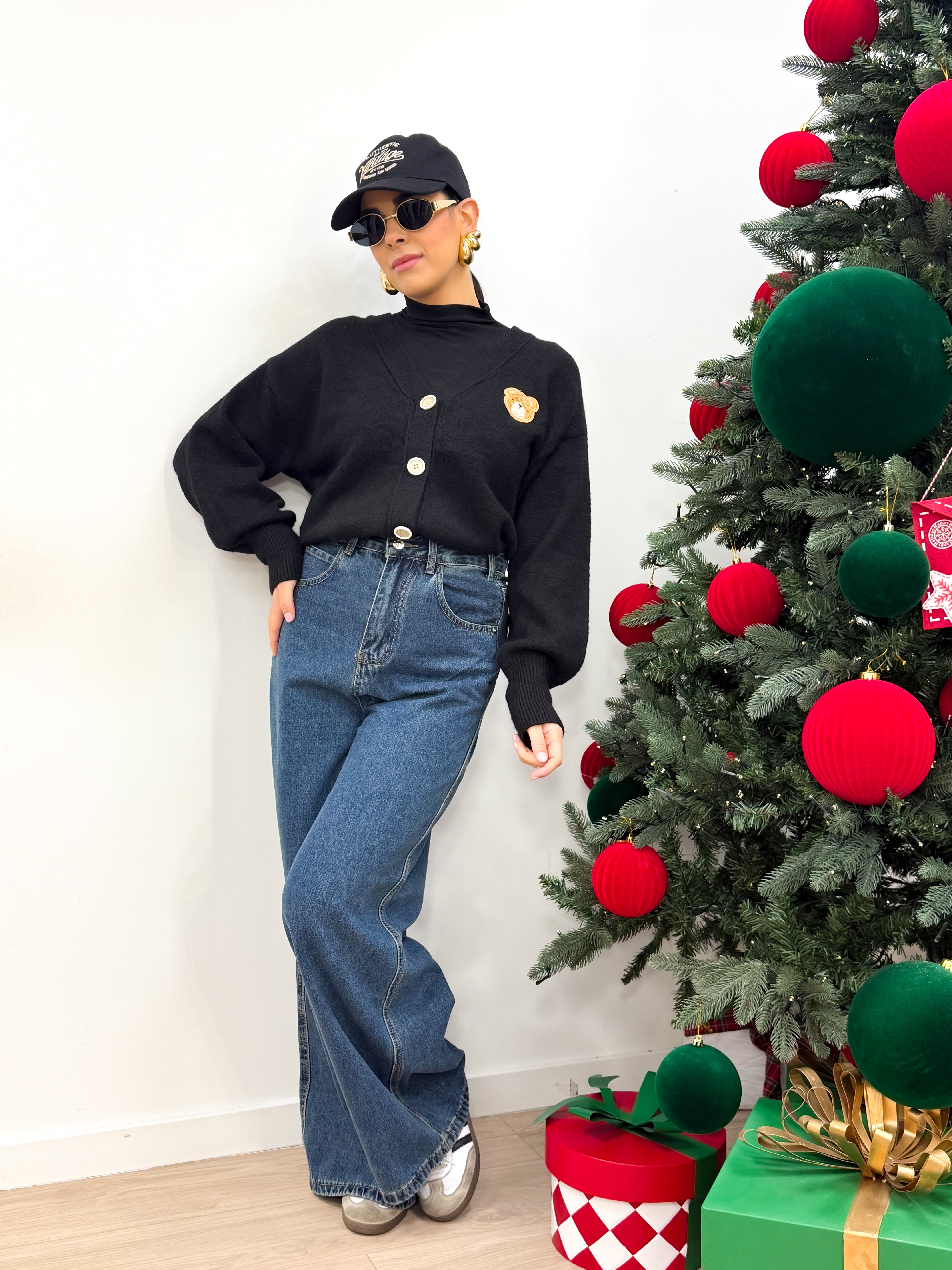 Cardigan Mini Teddy Nero