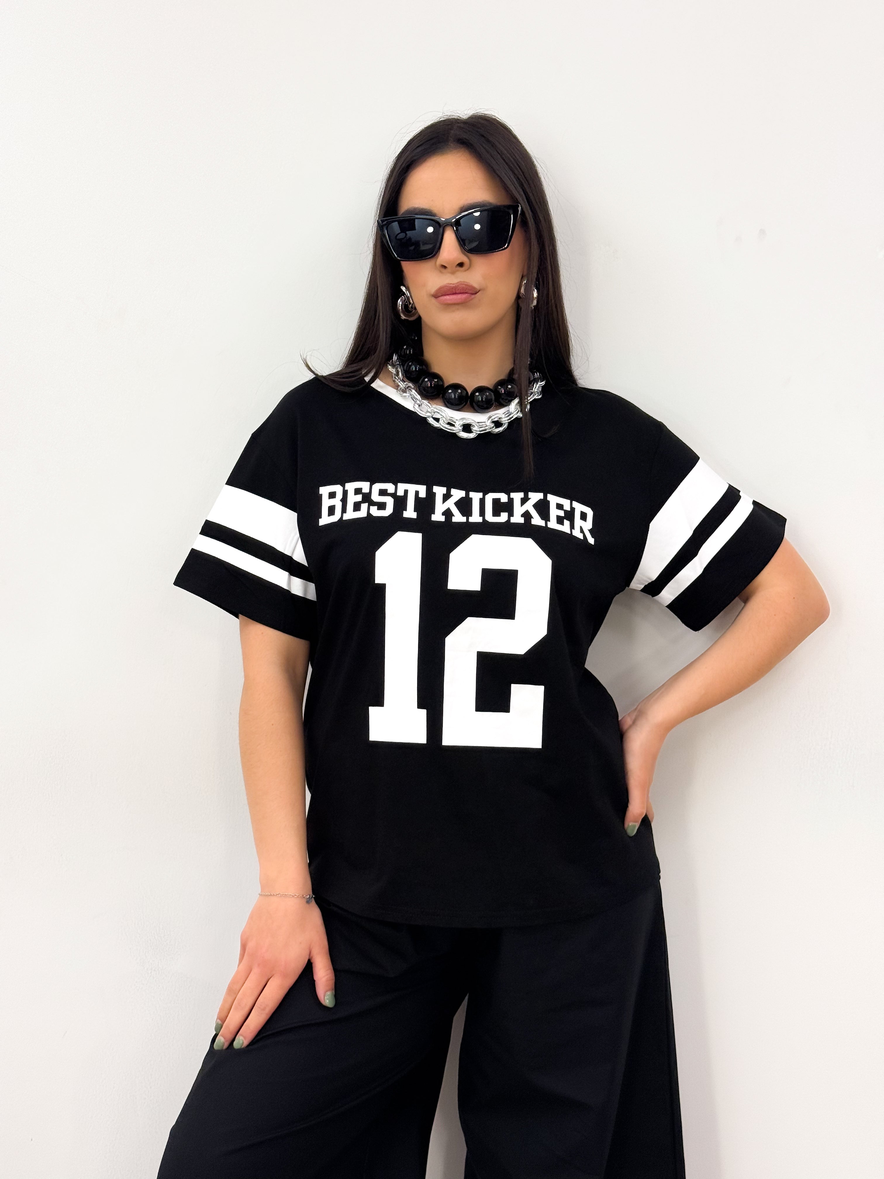 T-shirt KICKER nero/bianco