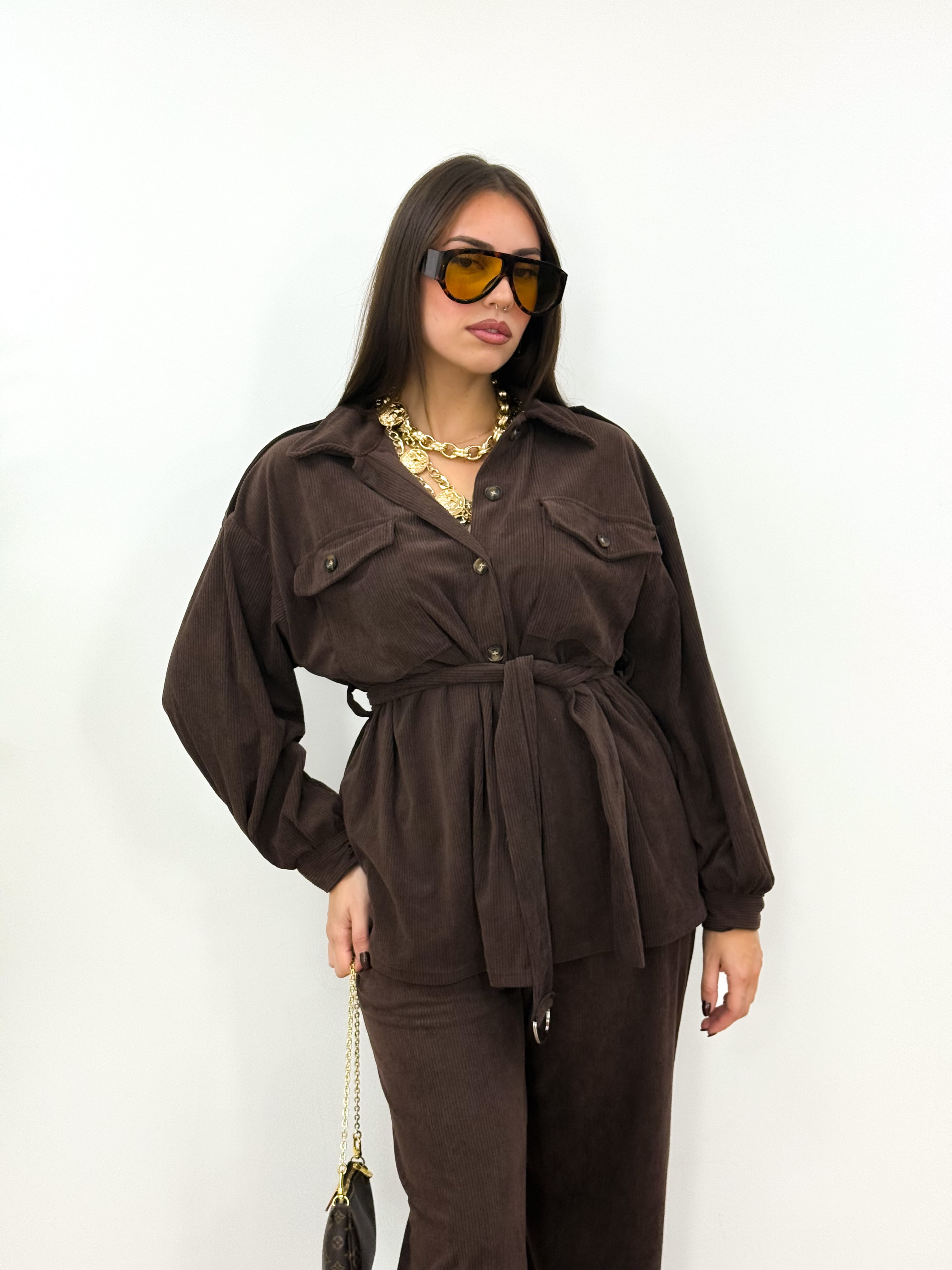 Coordinato Riga marrone