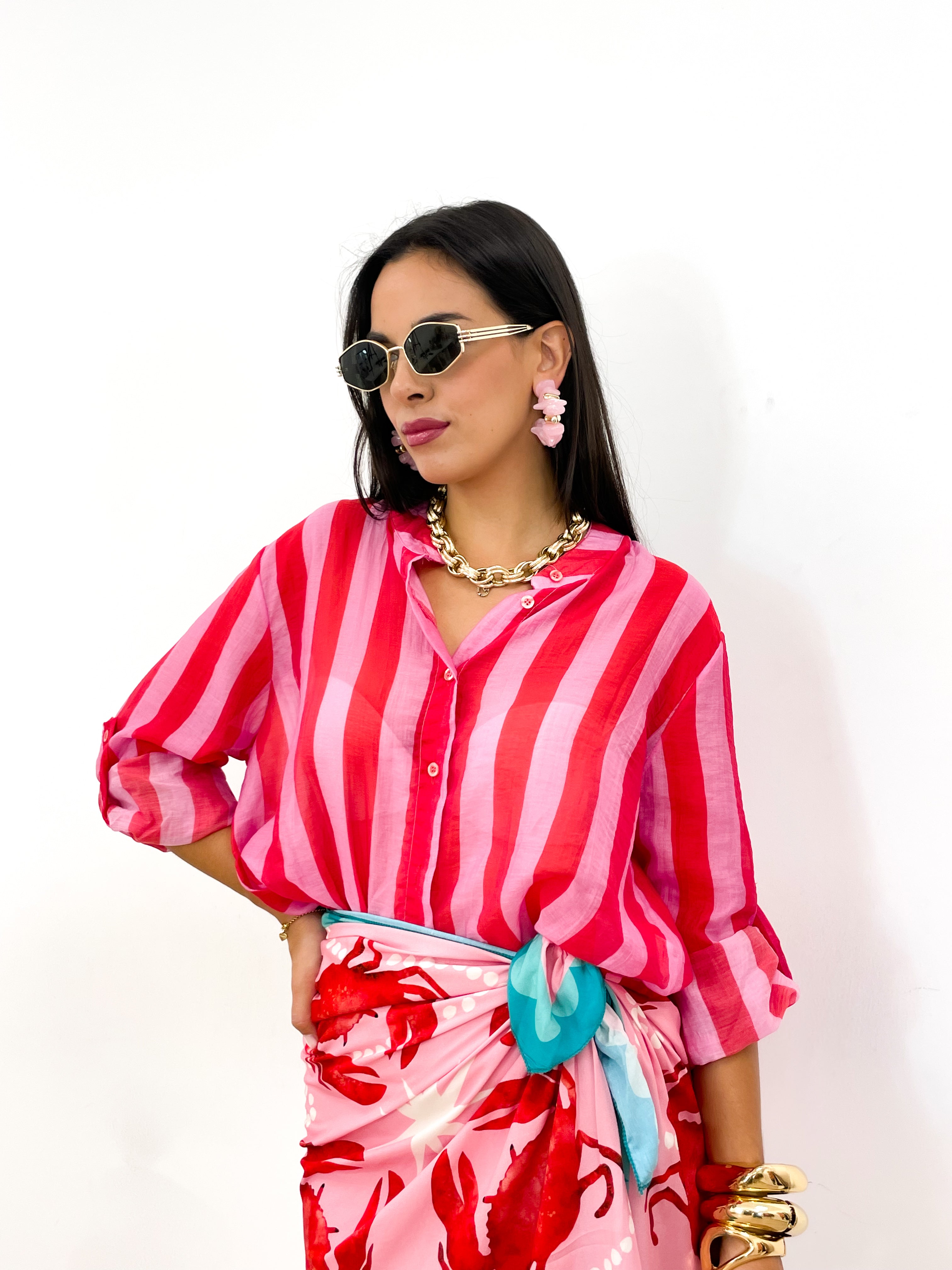 Camicia DOLL rosa/rosso