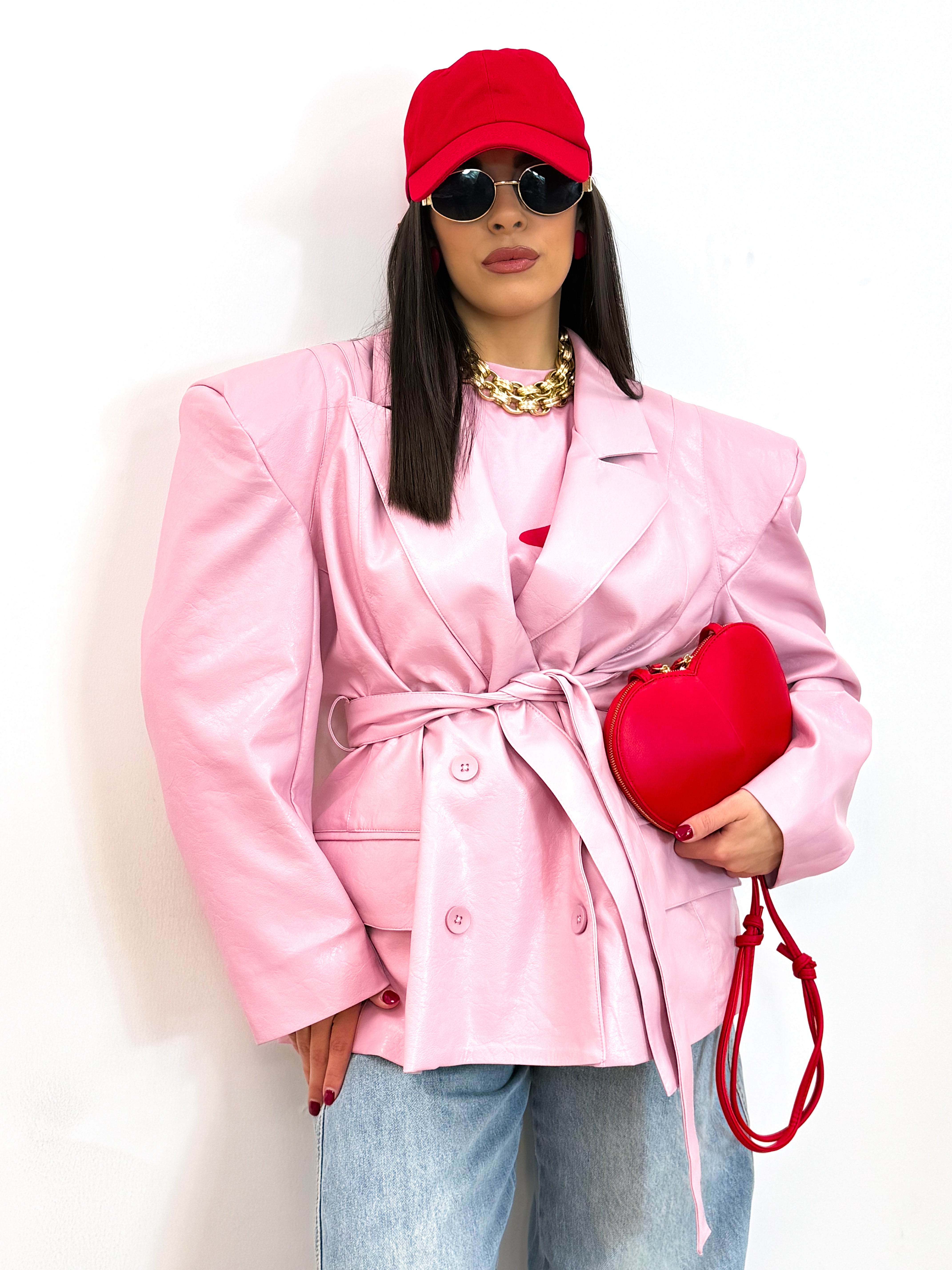 Blazer Luna Ecopelle Rosa