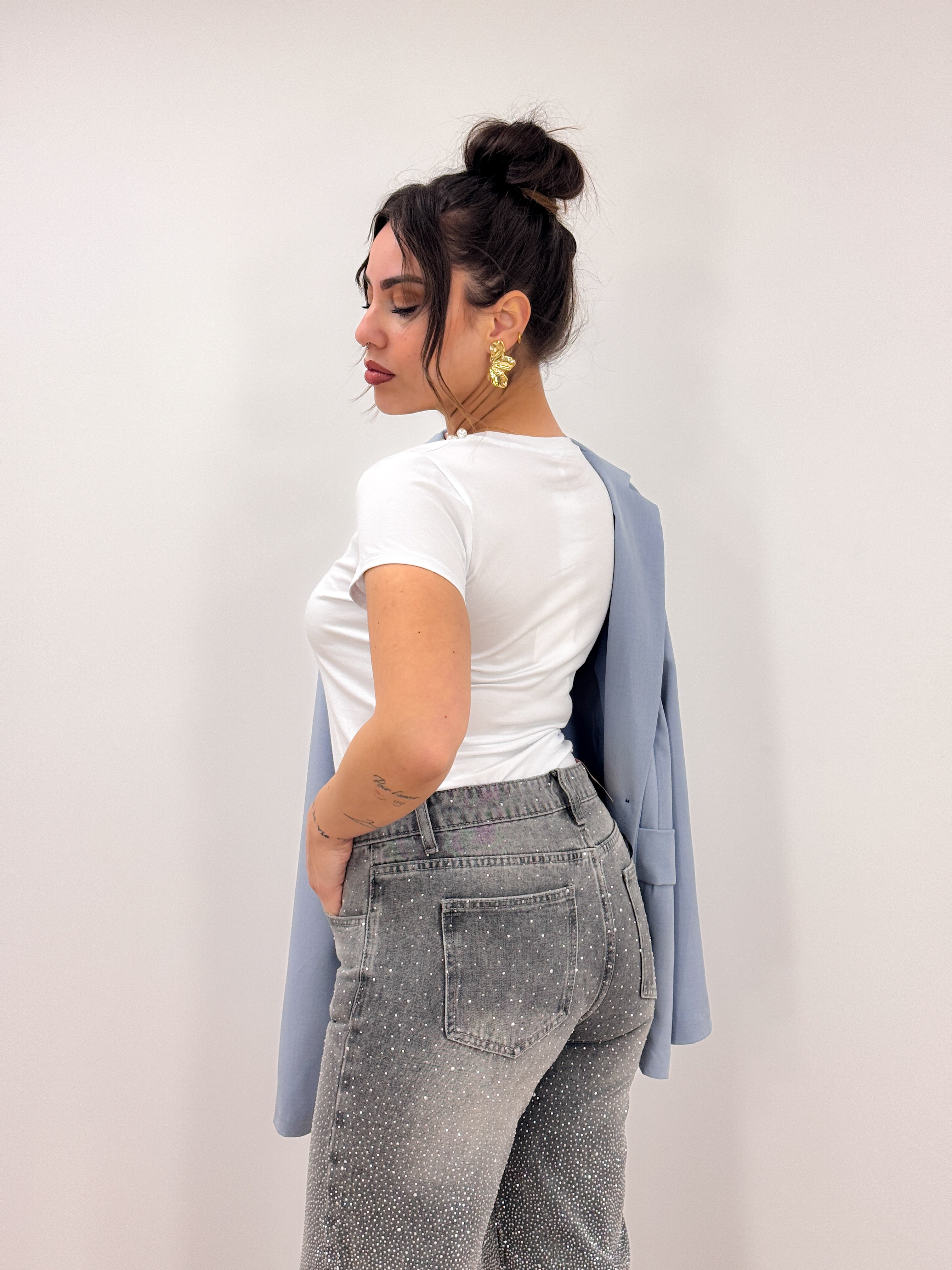 Jeans Wide Leg 2544 GRIGIO