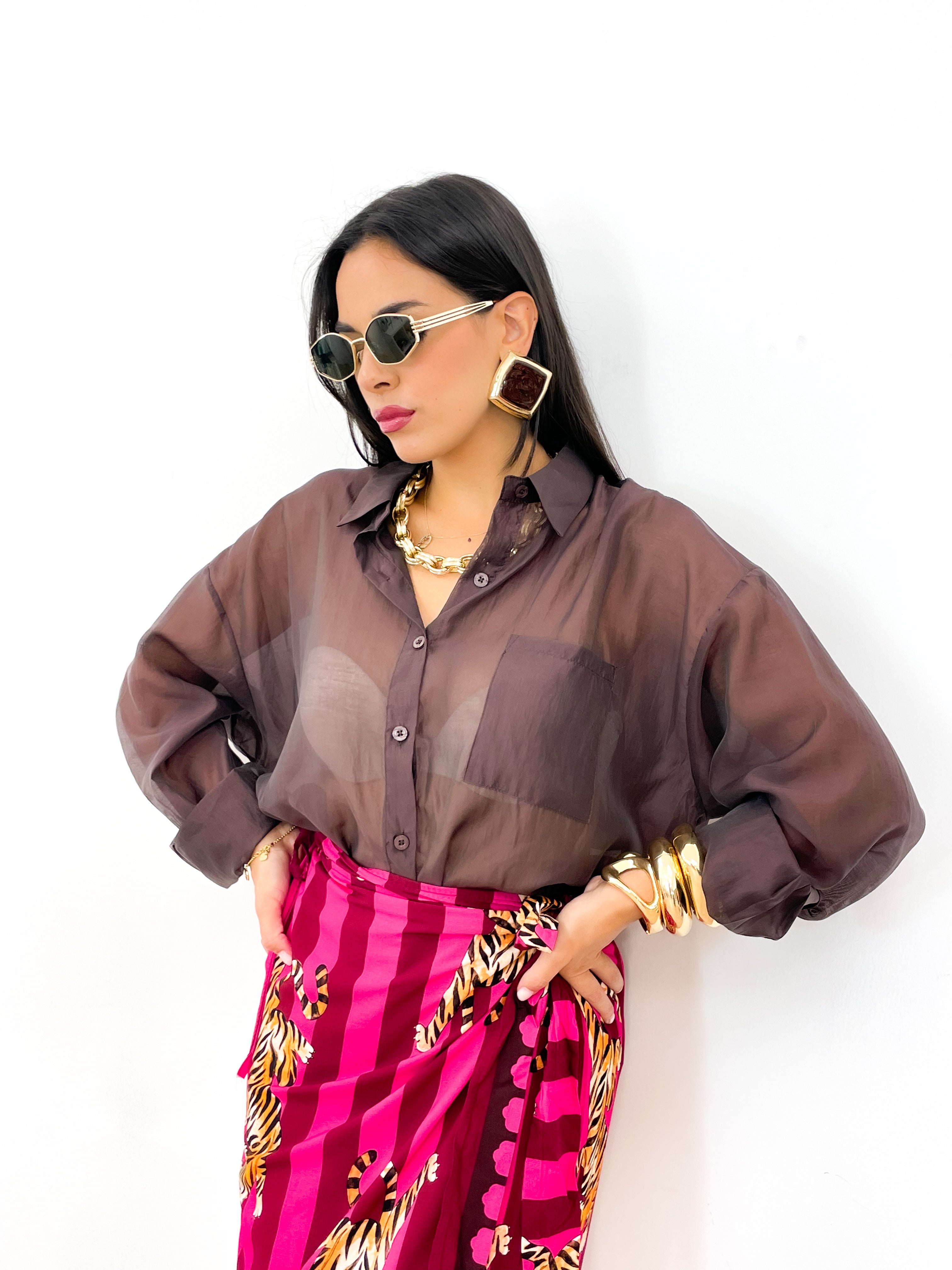 Camicia helena marrone