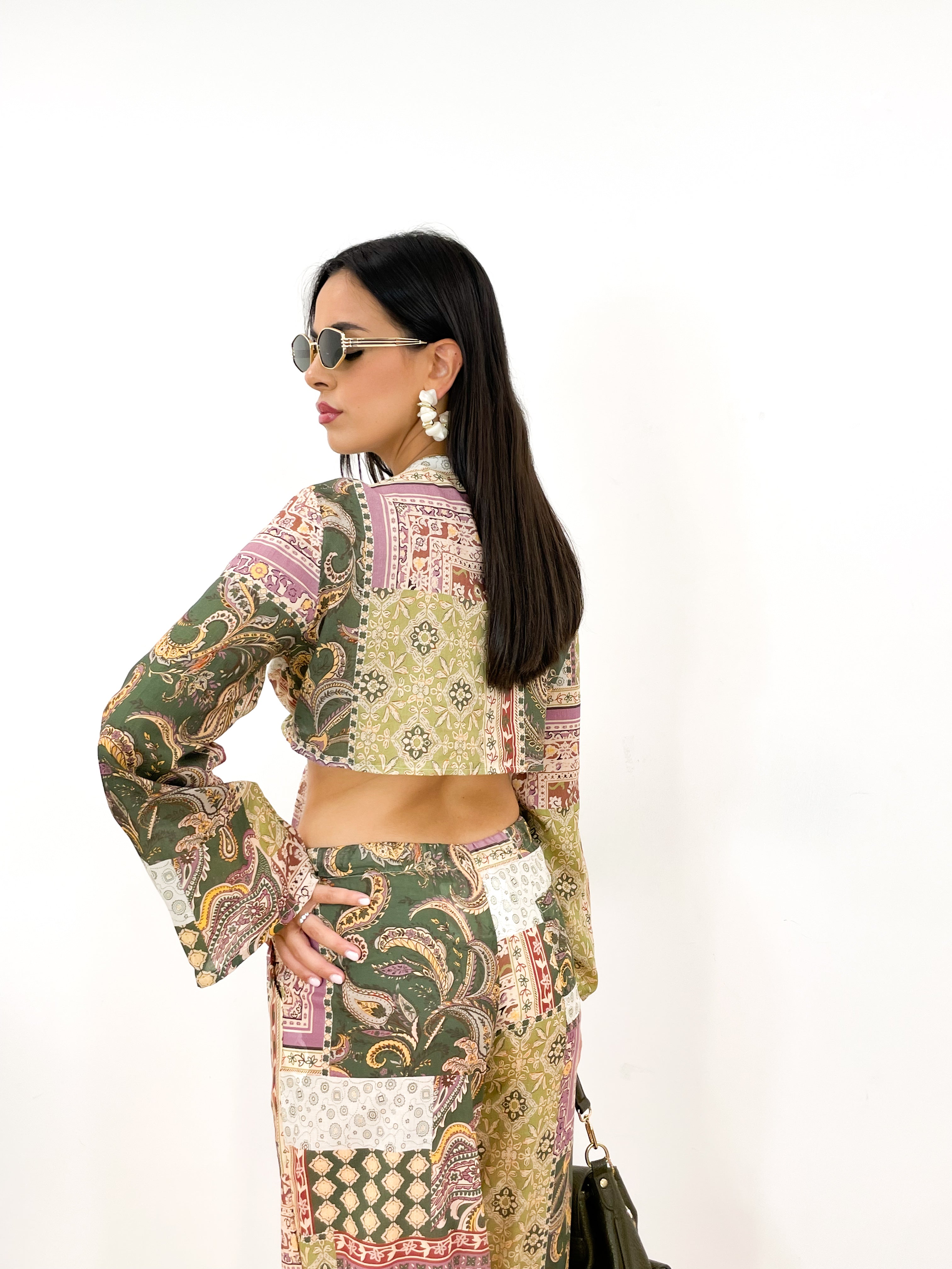 Coordinato mosaico boho verde militare