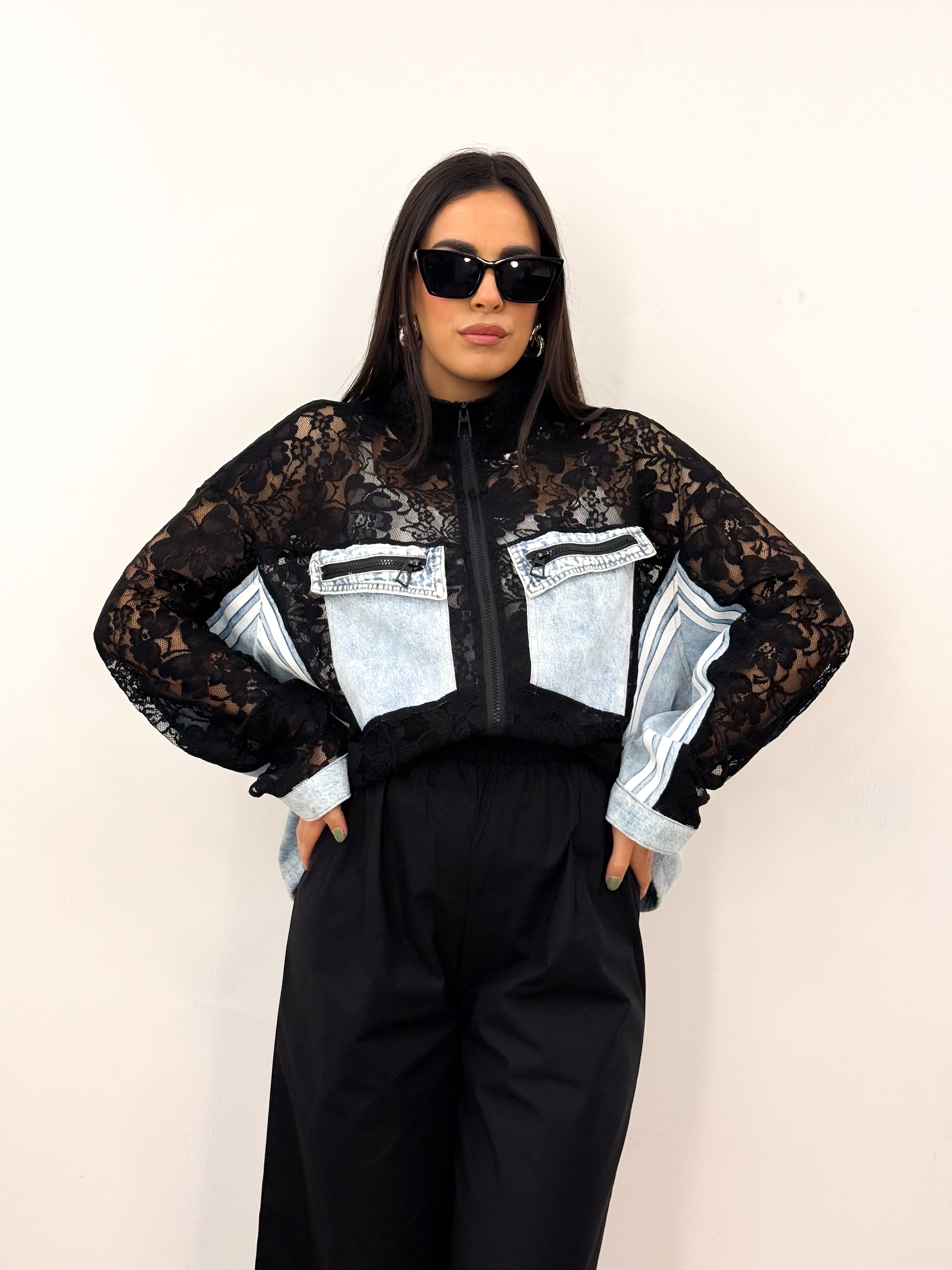 Giacca denim OVERLAY NERO