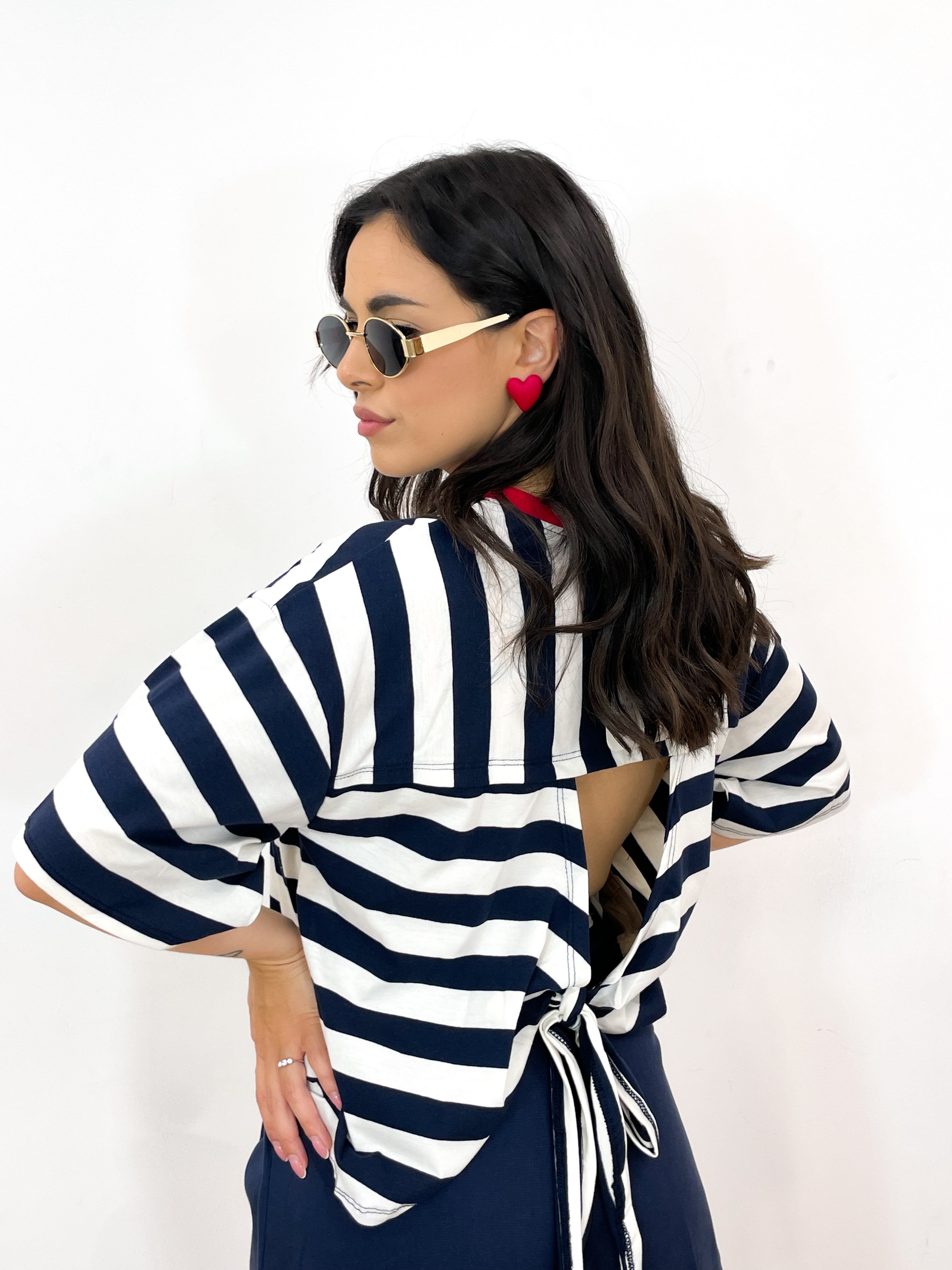 T-shirt PROSECCO blu/rossa