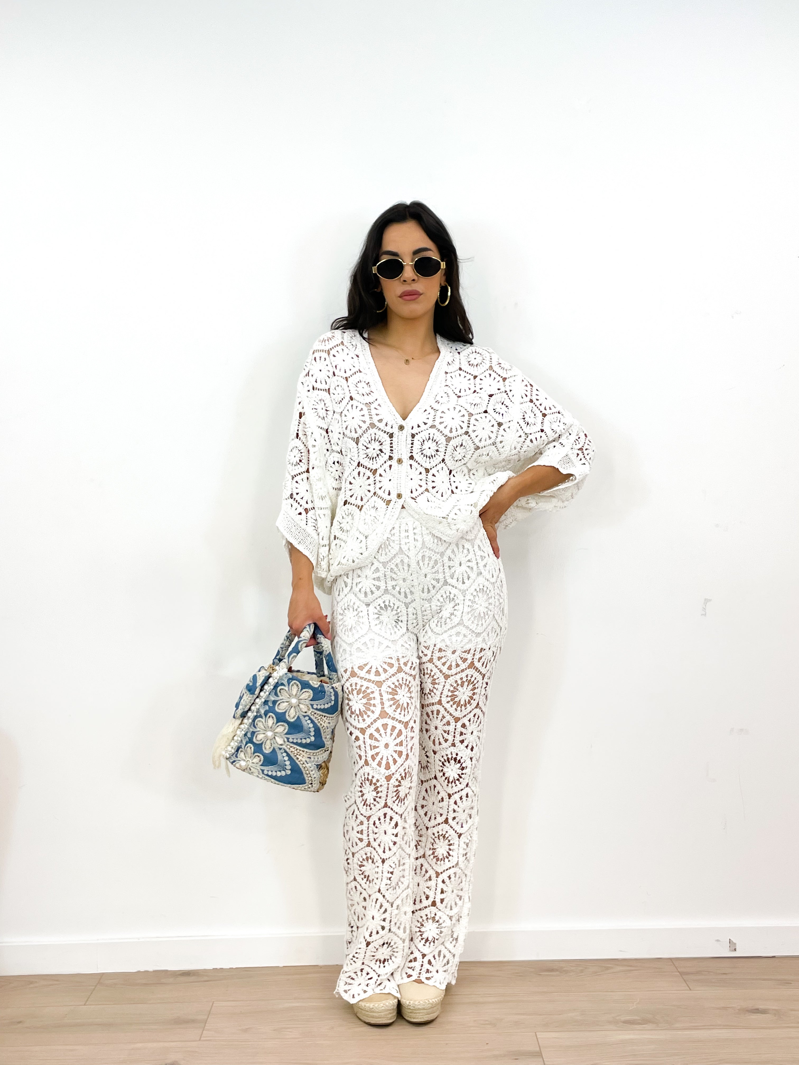 Pantalone CROCHET bianco