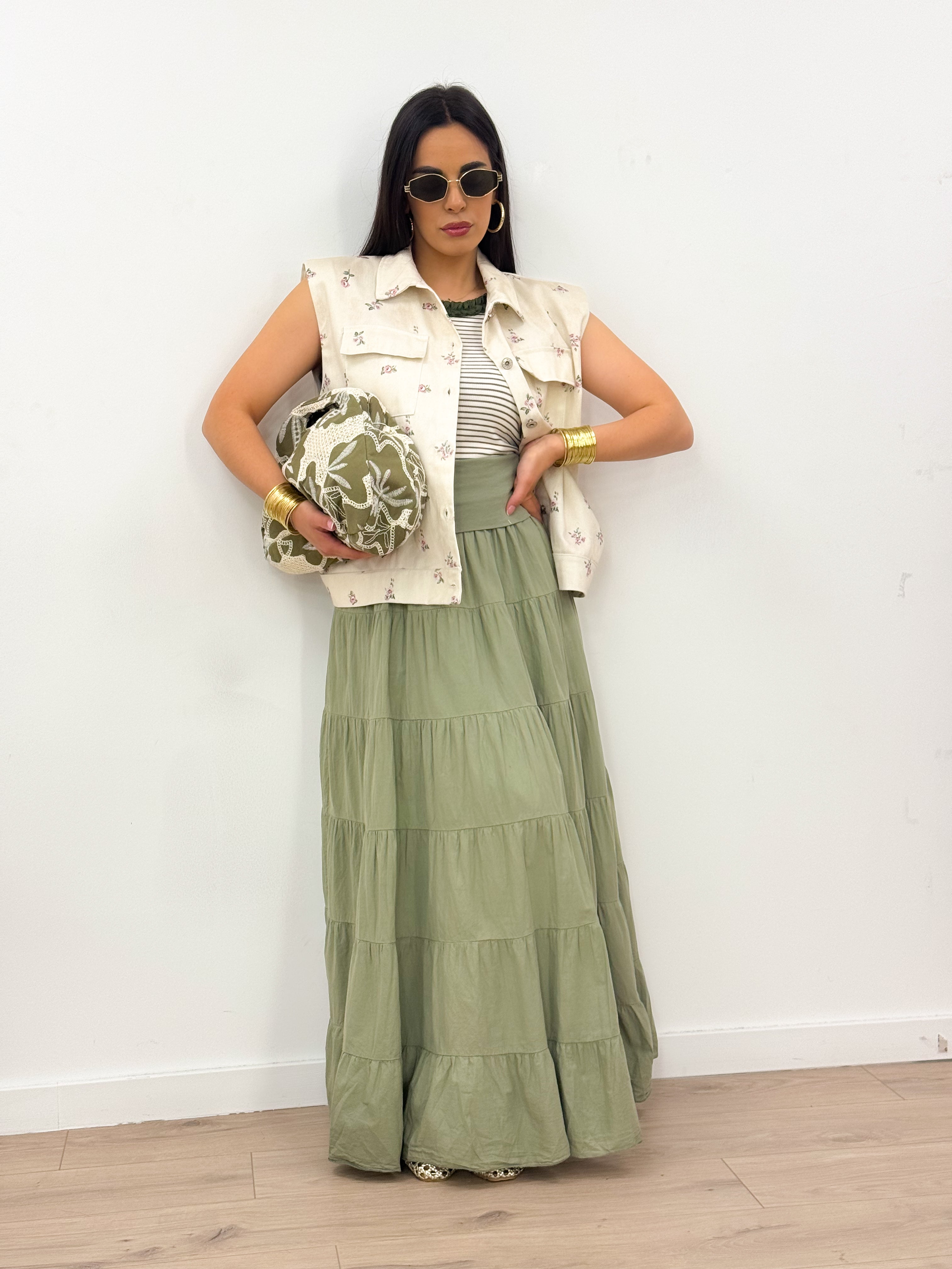 Gonna SAVIRA verde militare