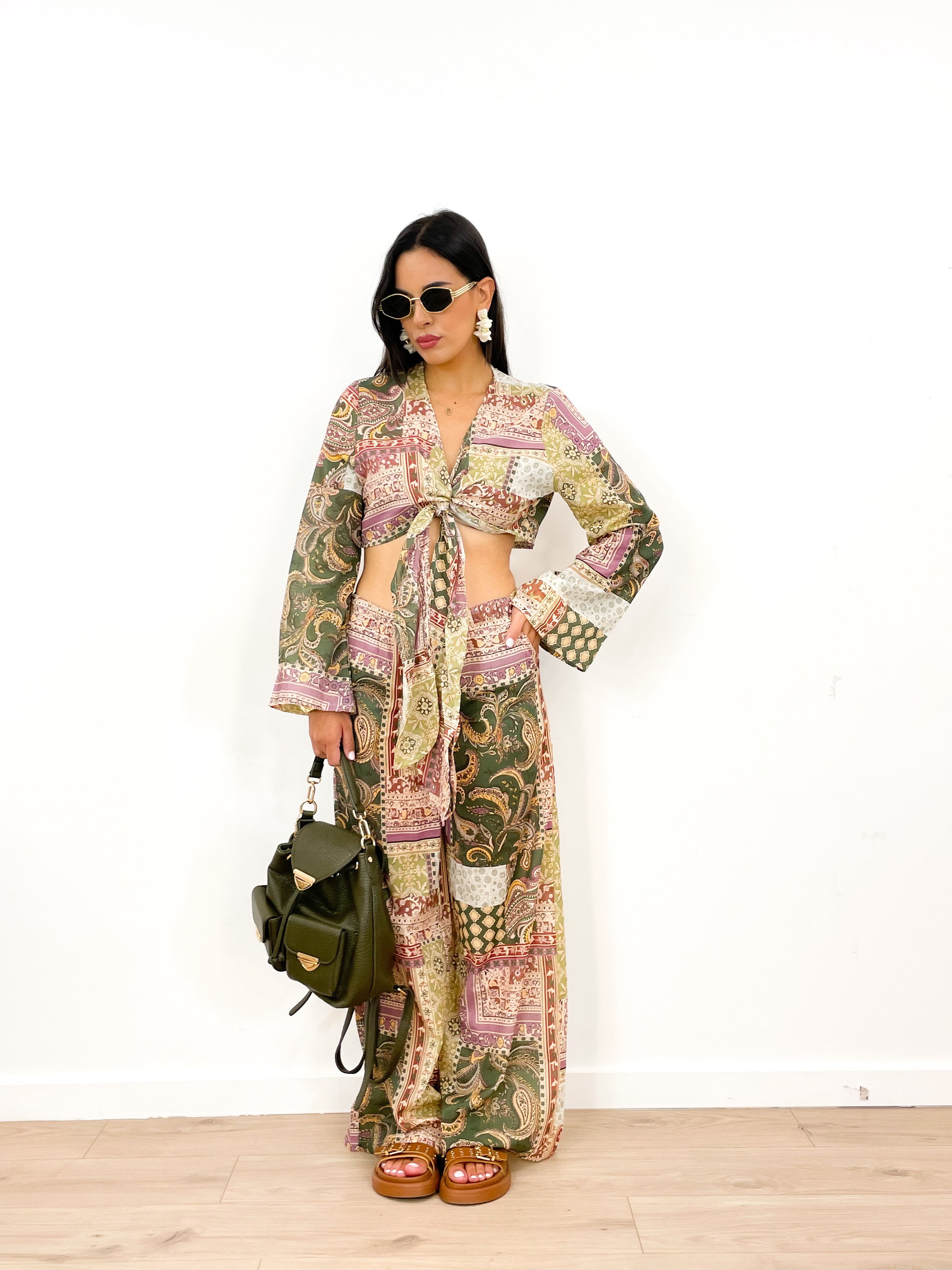 Coordinato mosaico boho verde militare