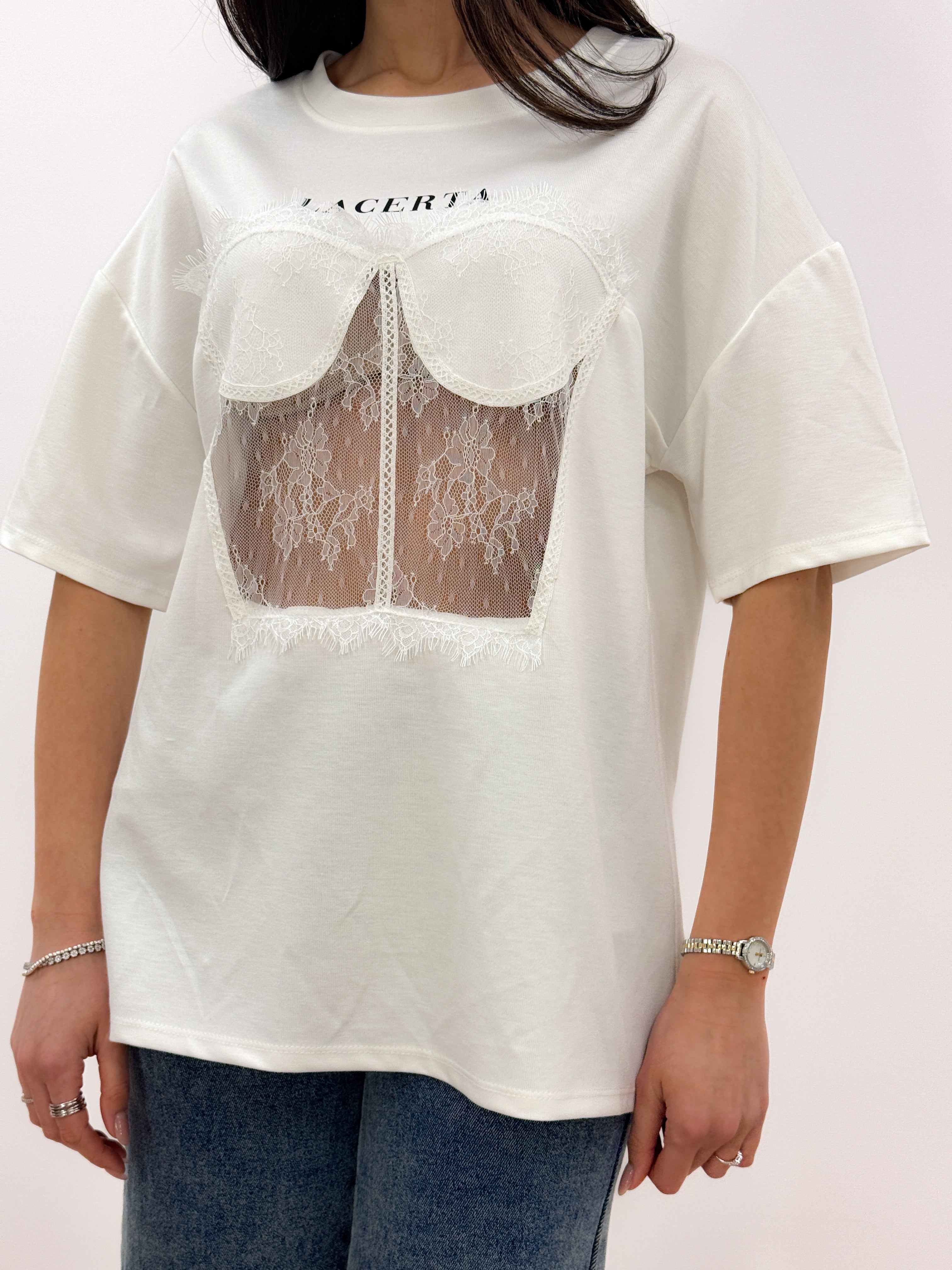 T-Shirt Corsage BIANCO