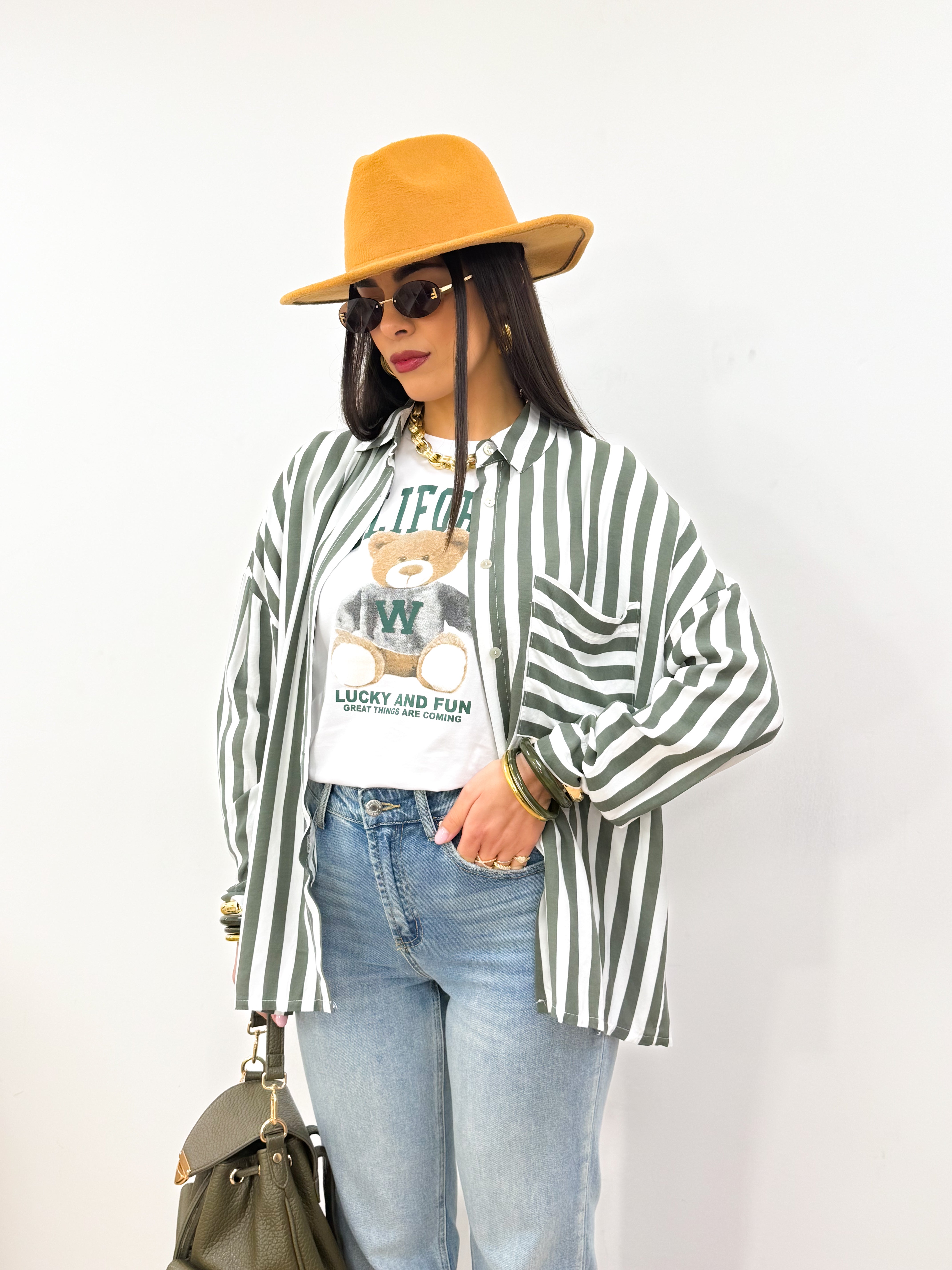 Camicia Strip Verde