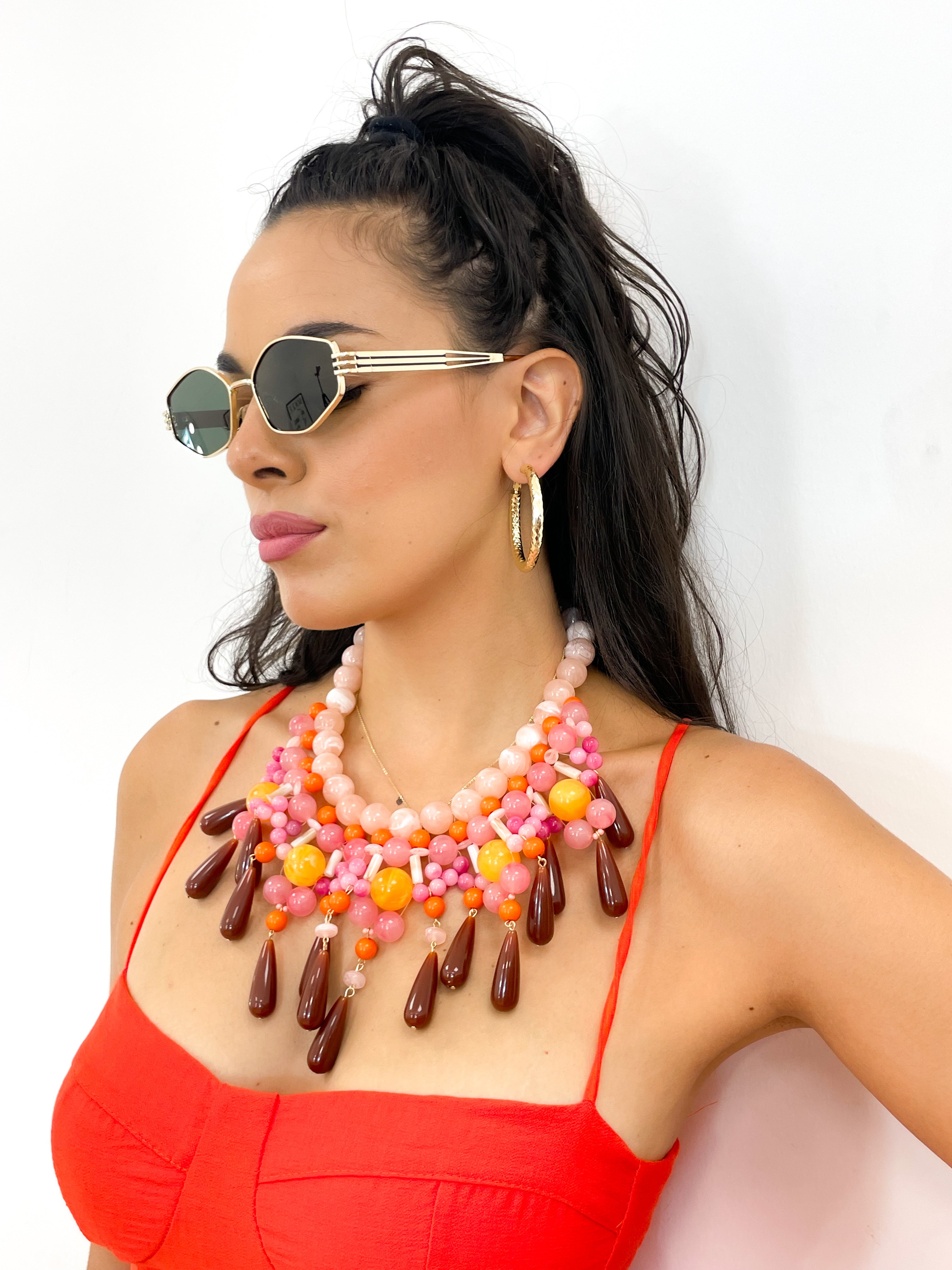 Collana multicolor pesca