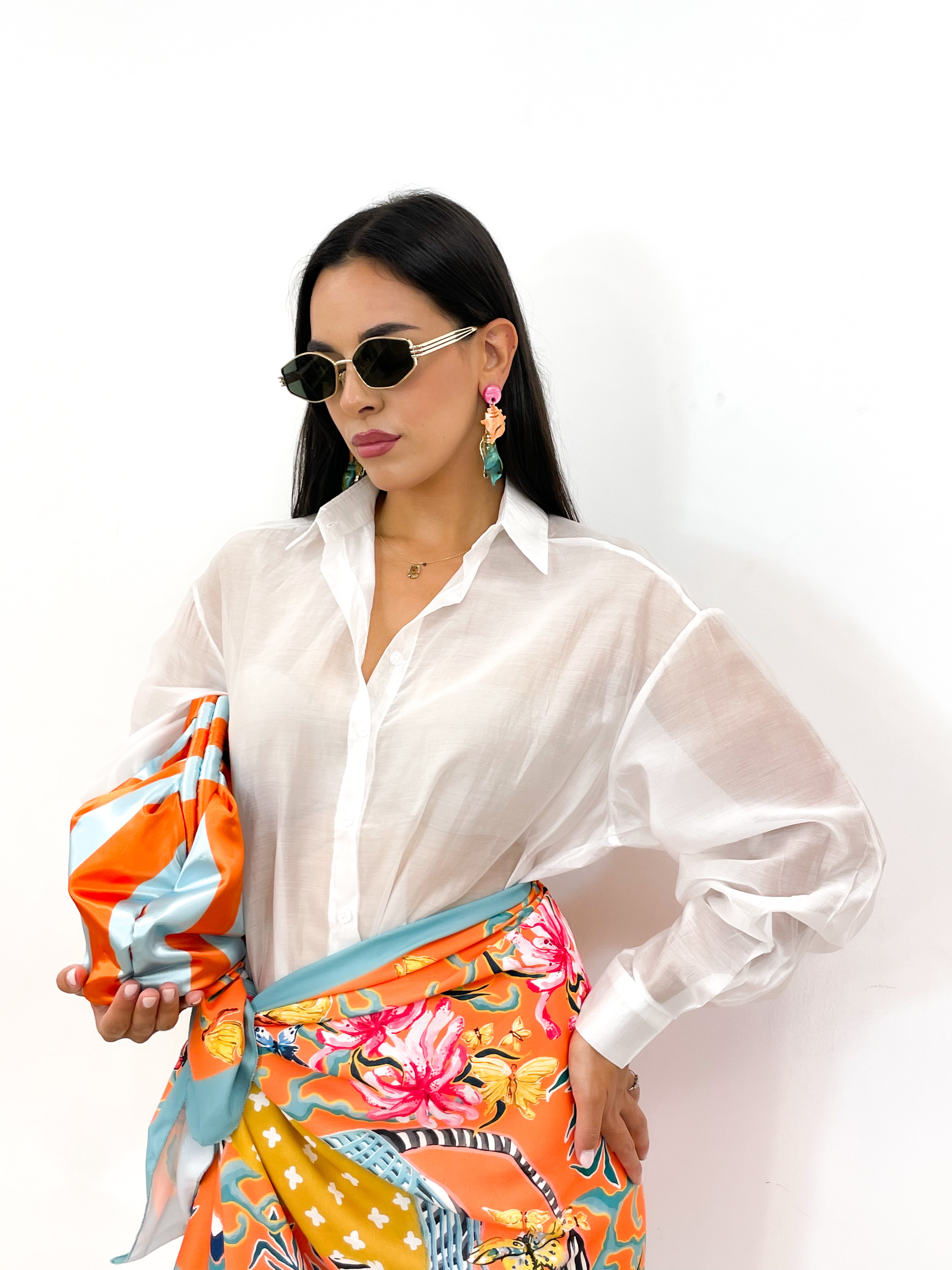 Camicia velata bianca