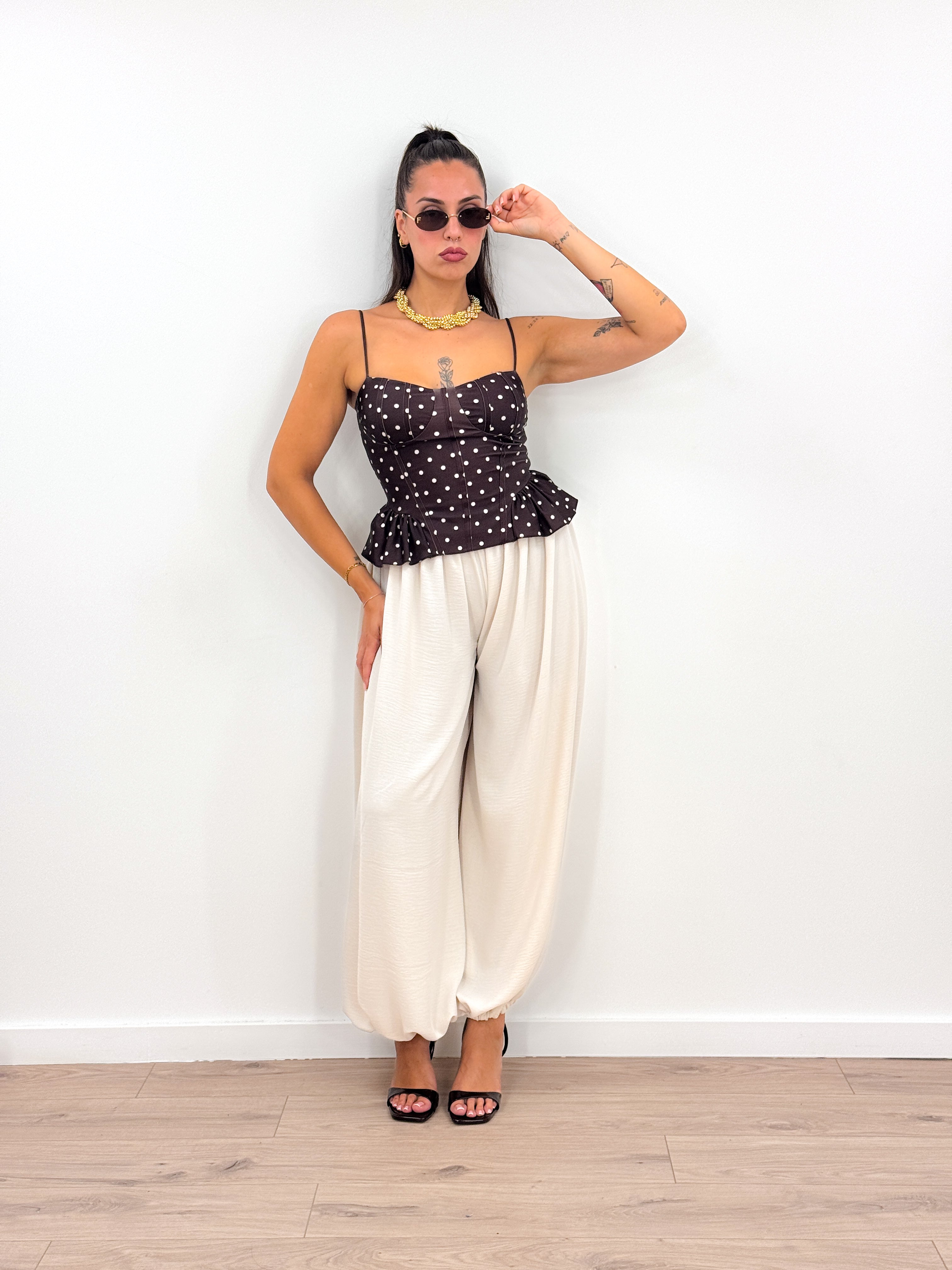 Top Lucy Pois MARRONE