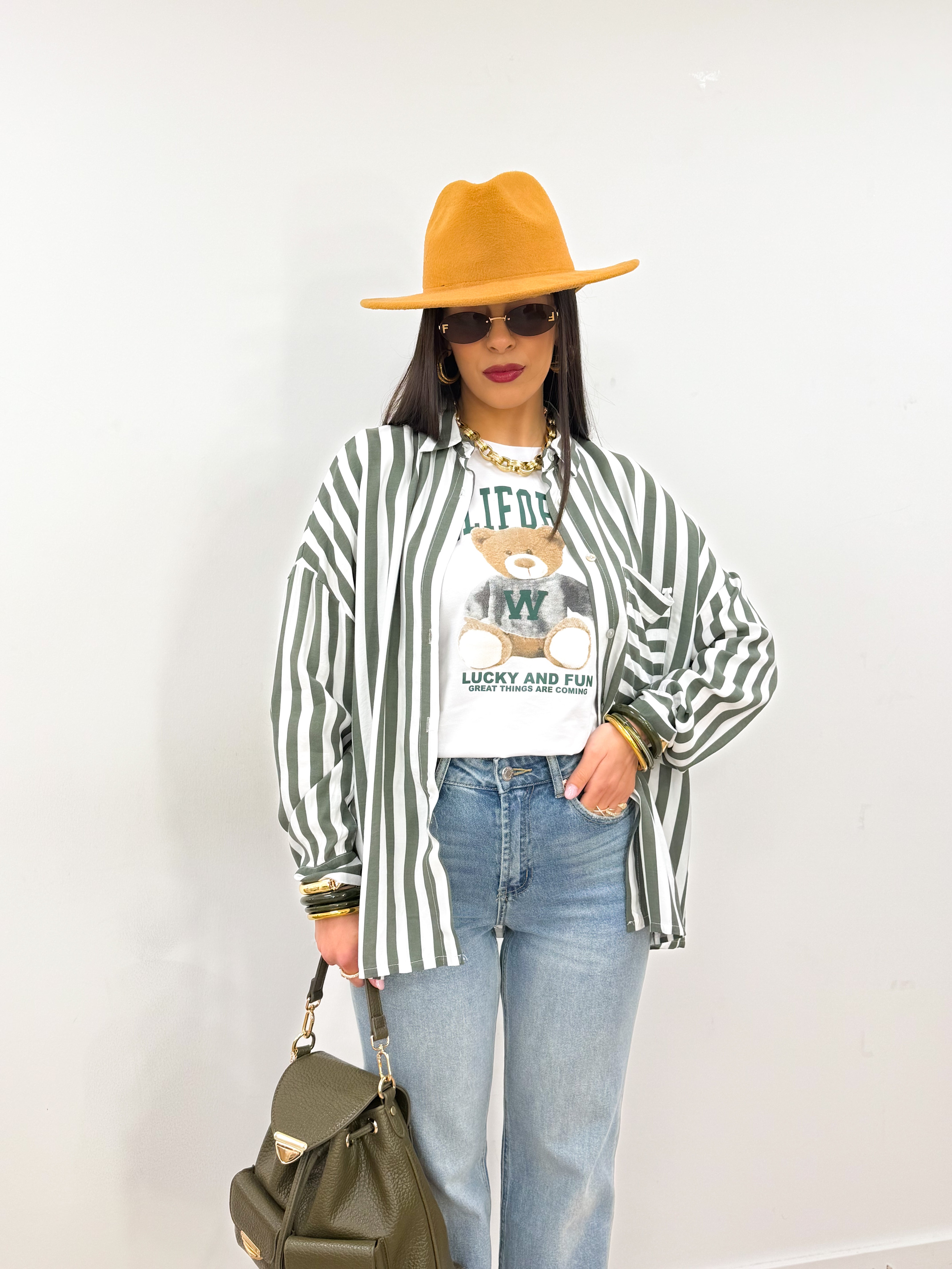 Camicia Strip Verde