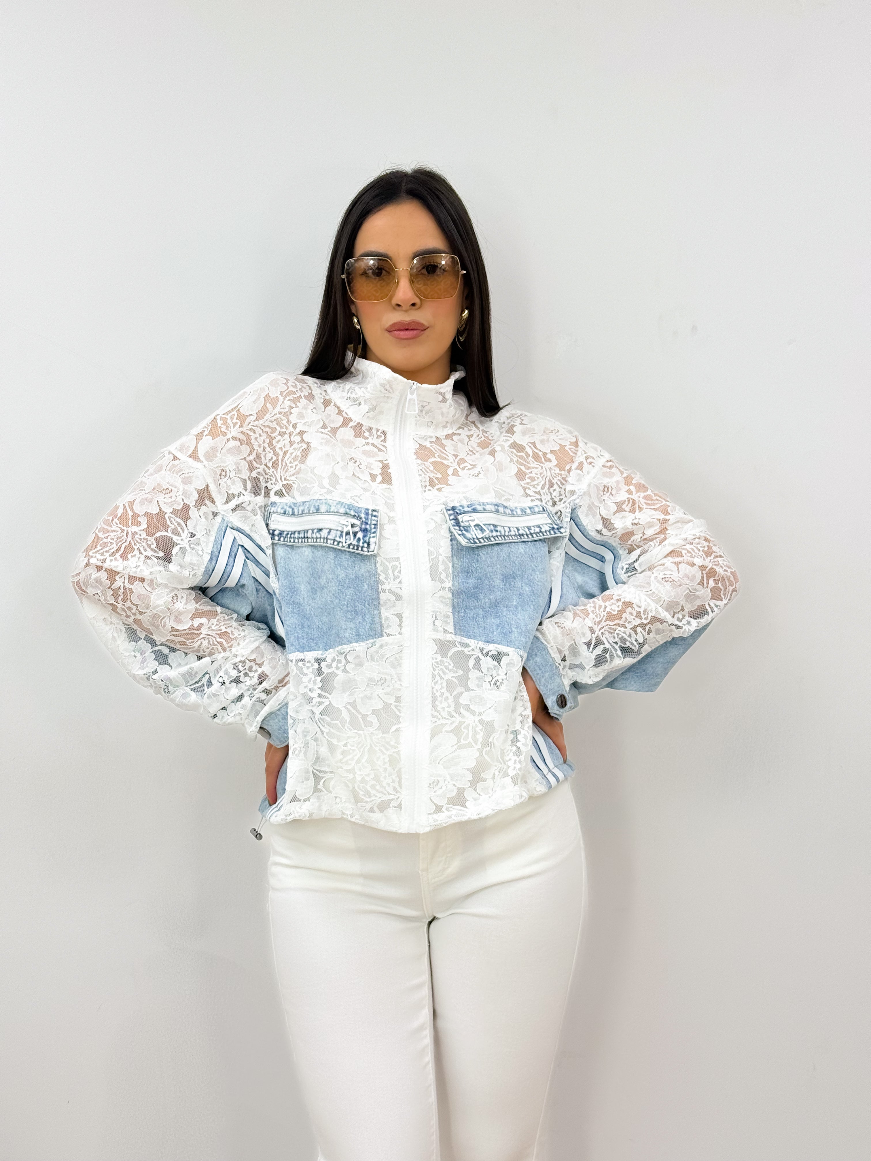 Giacca denim OVERLAY BIANCO