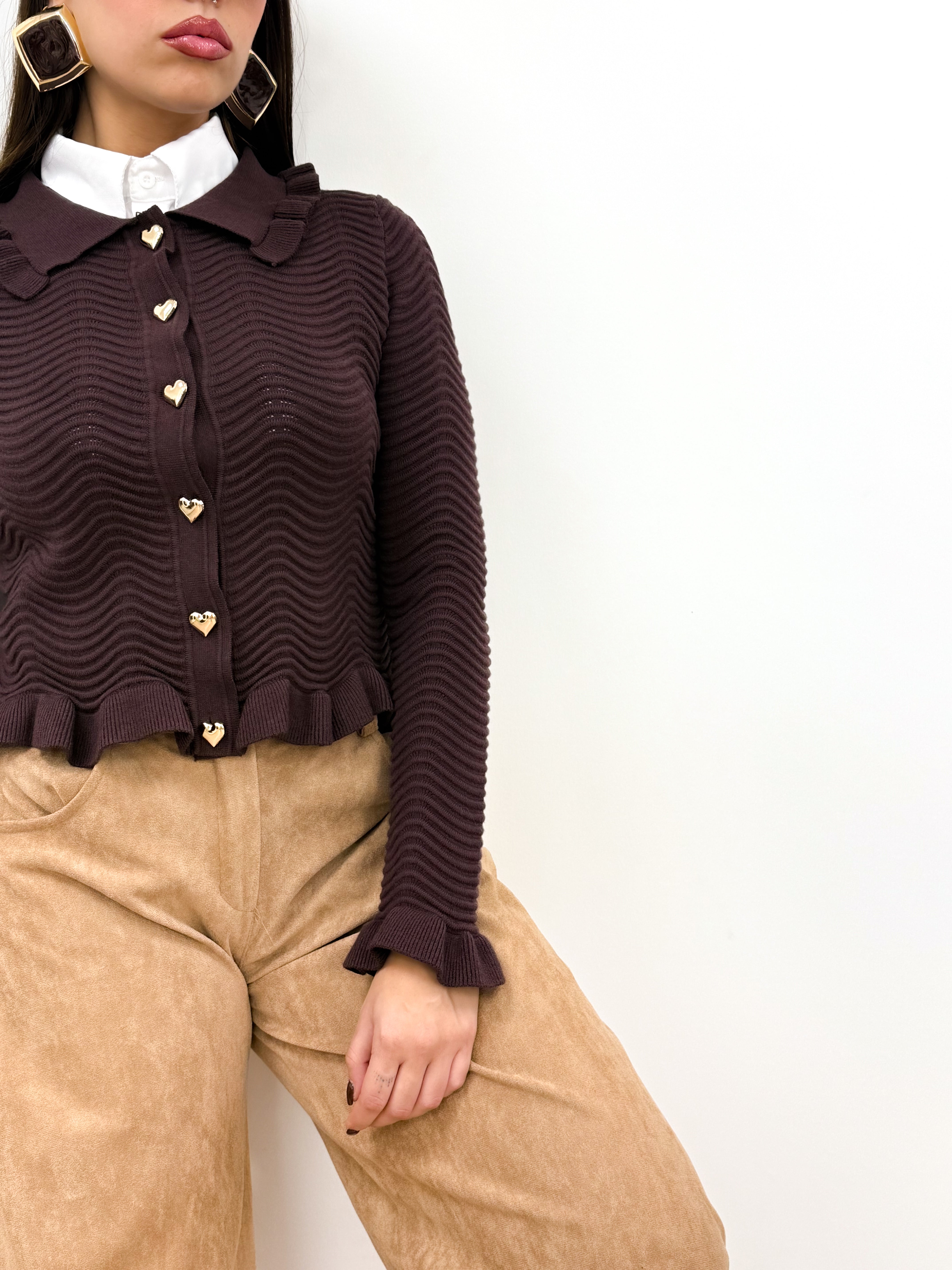 Cardigan Bon Ton Marrone