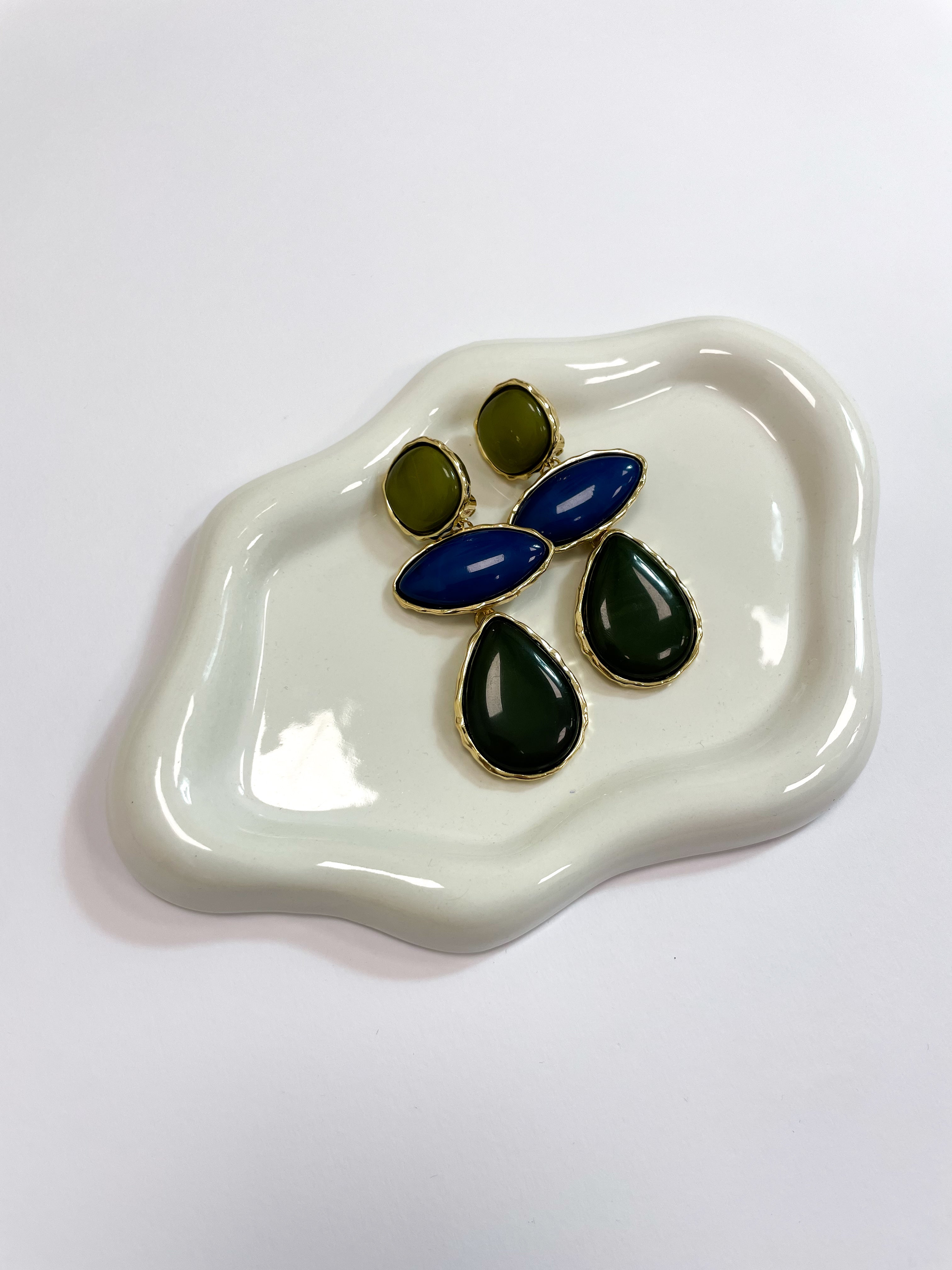 Orecchini pendenti blu/verde