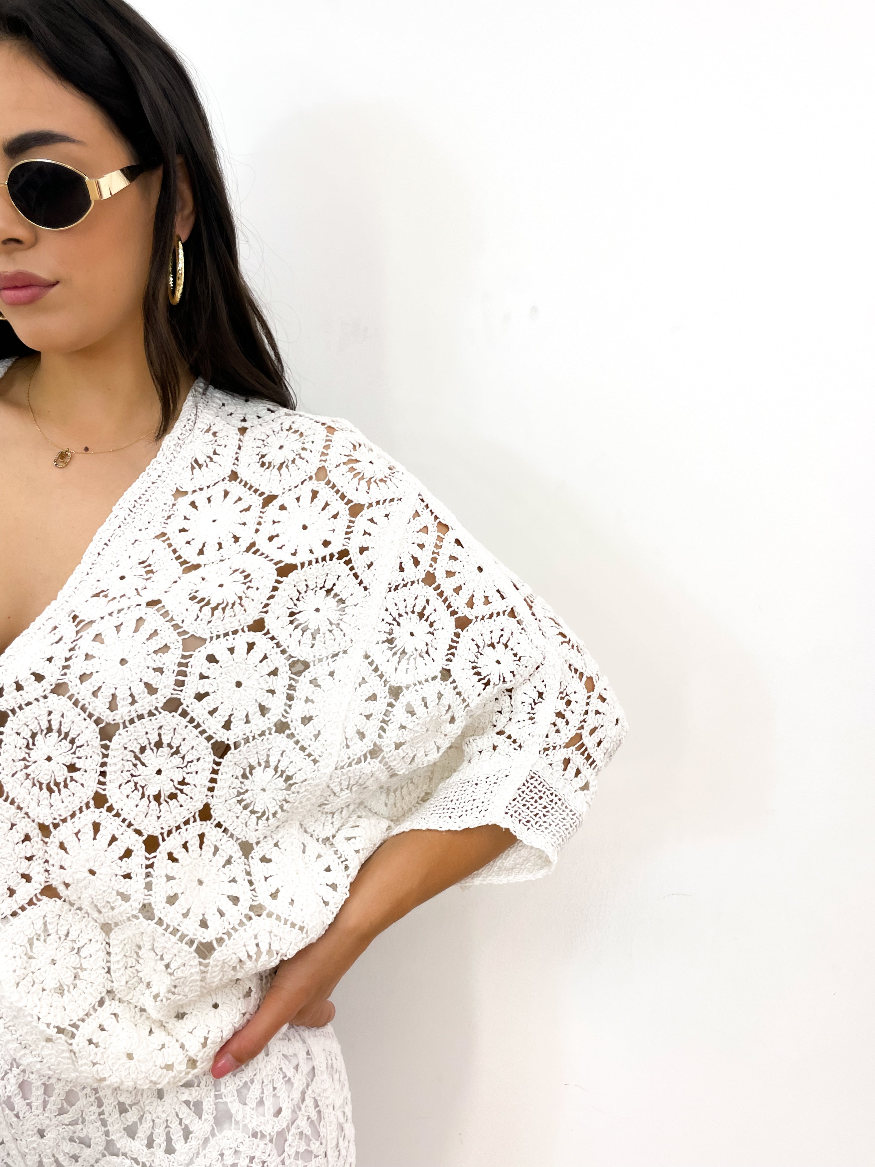 Cardigan CROCHET bianco