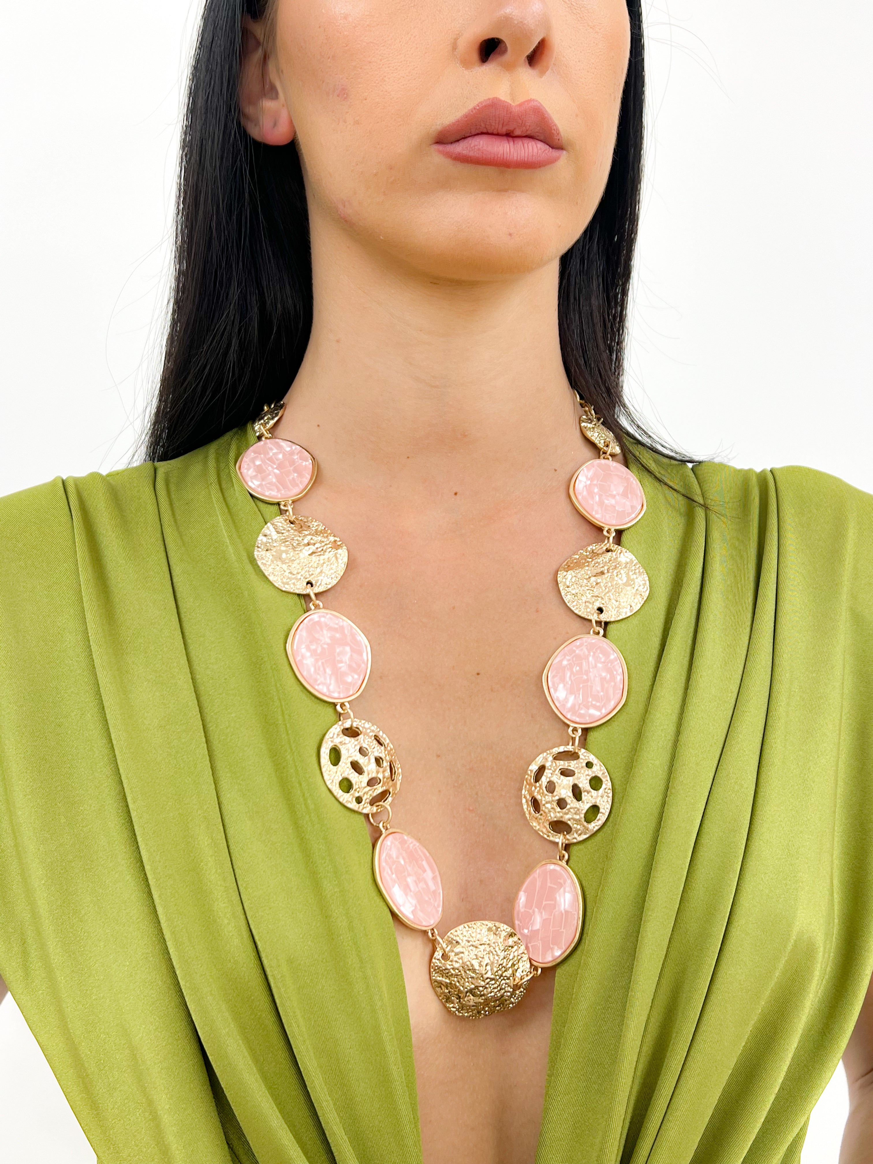 Collana lunga placca ROSA