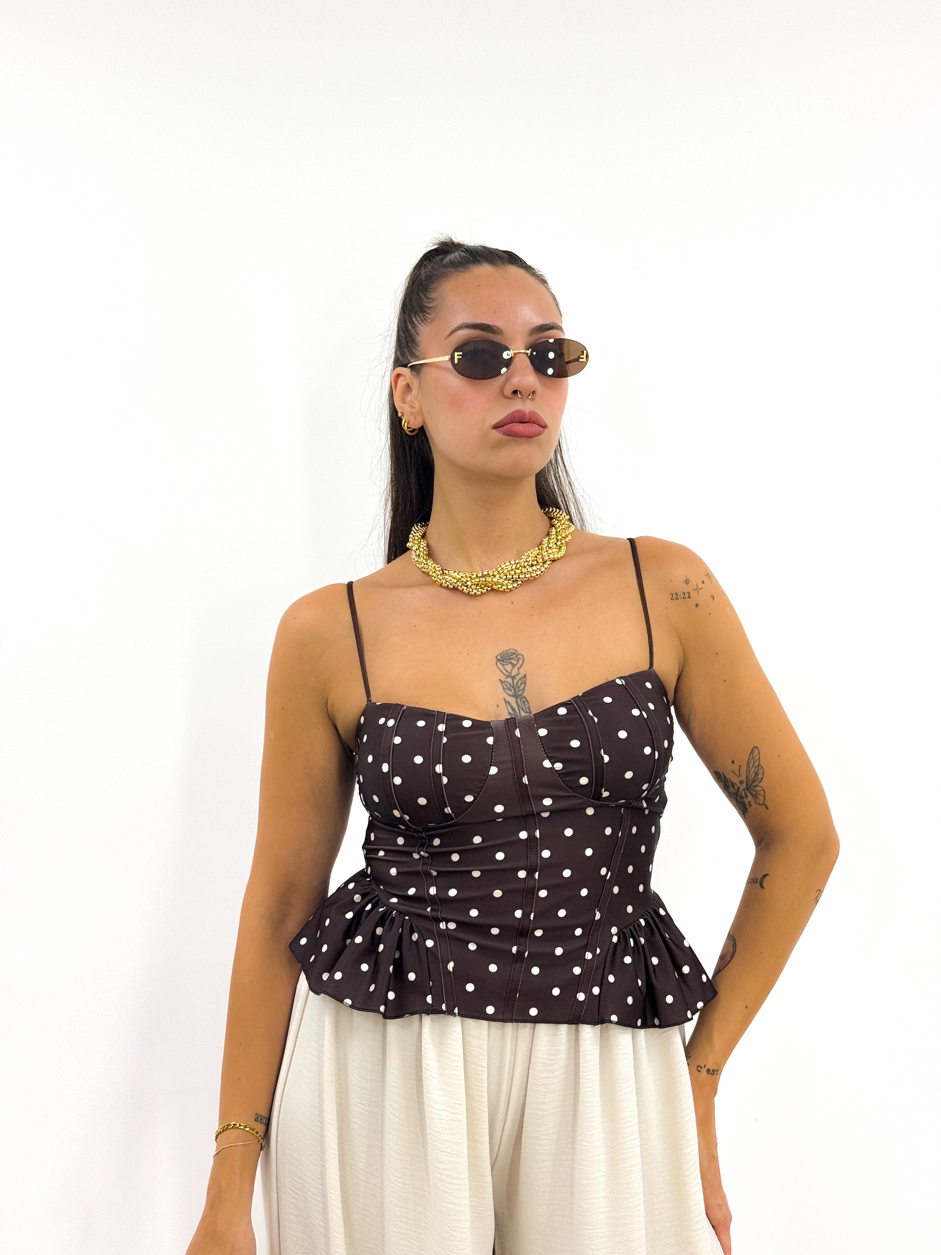 Top Lucy Pois MARRONE