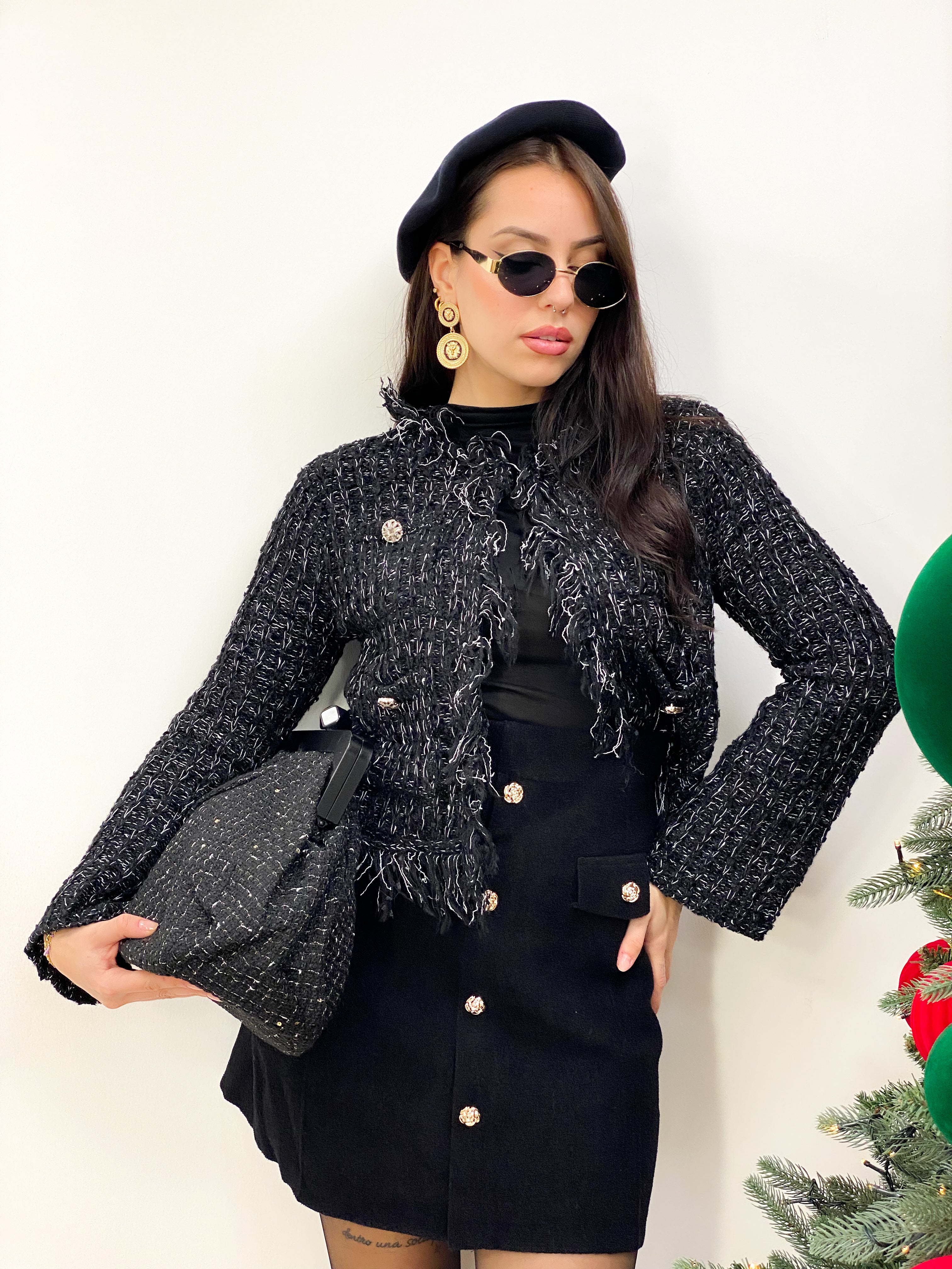 Cardigan Silver Nero