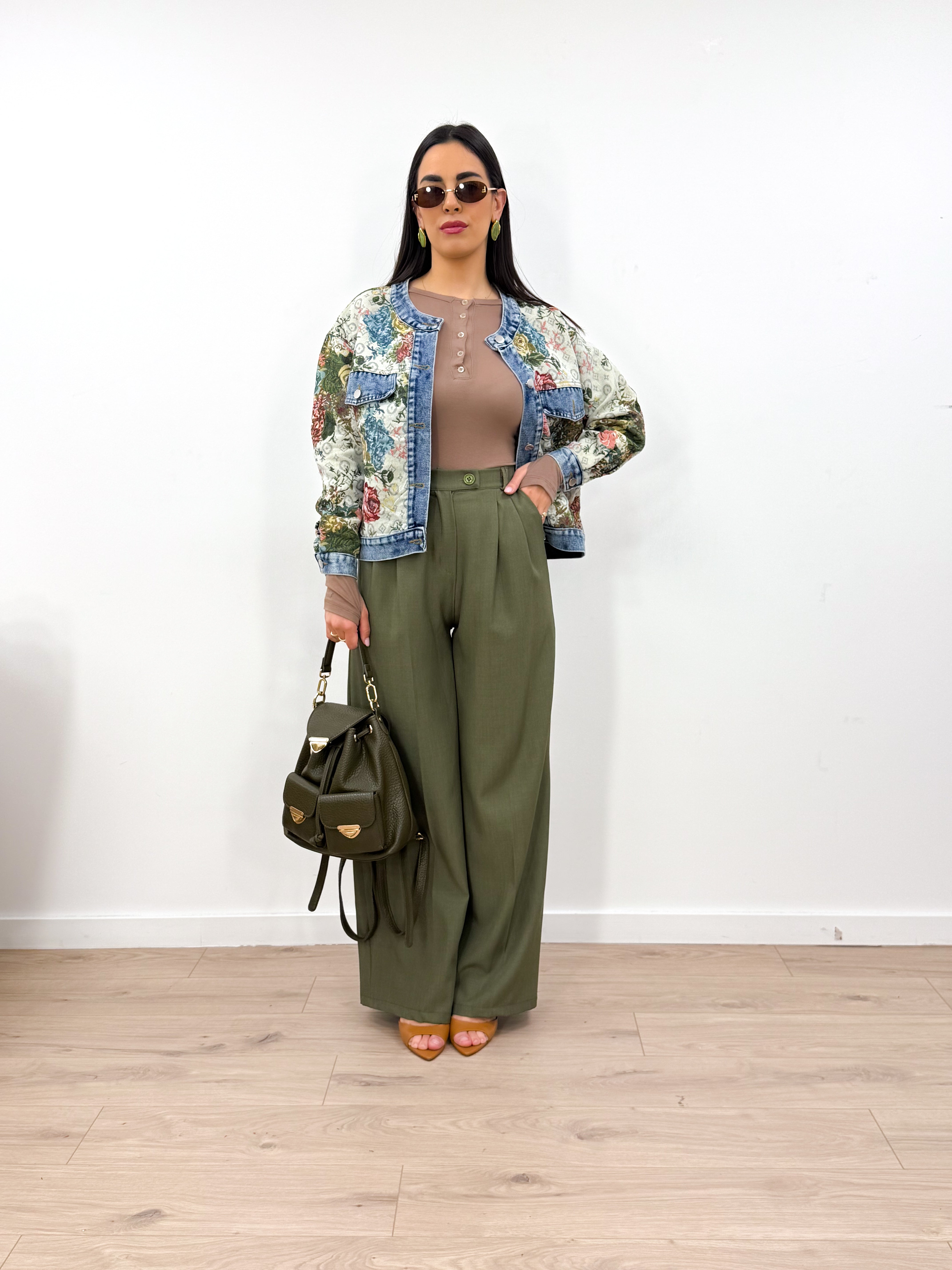 Giubbino  Denim Flowers Coreana