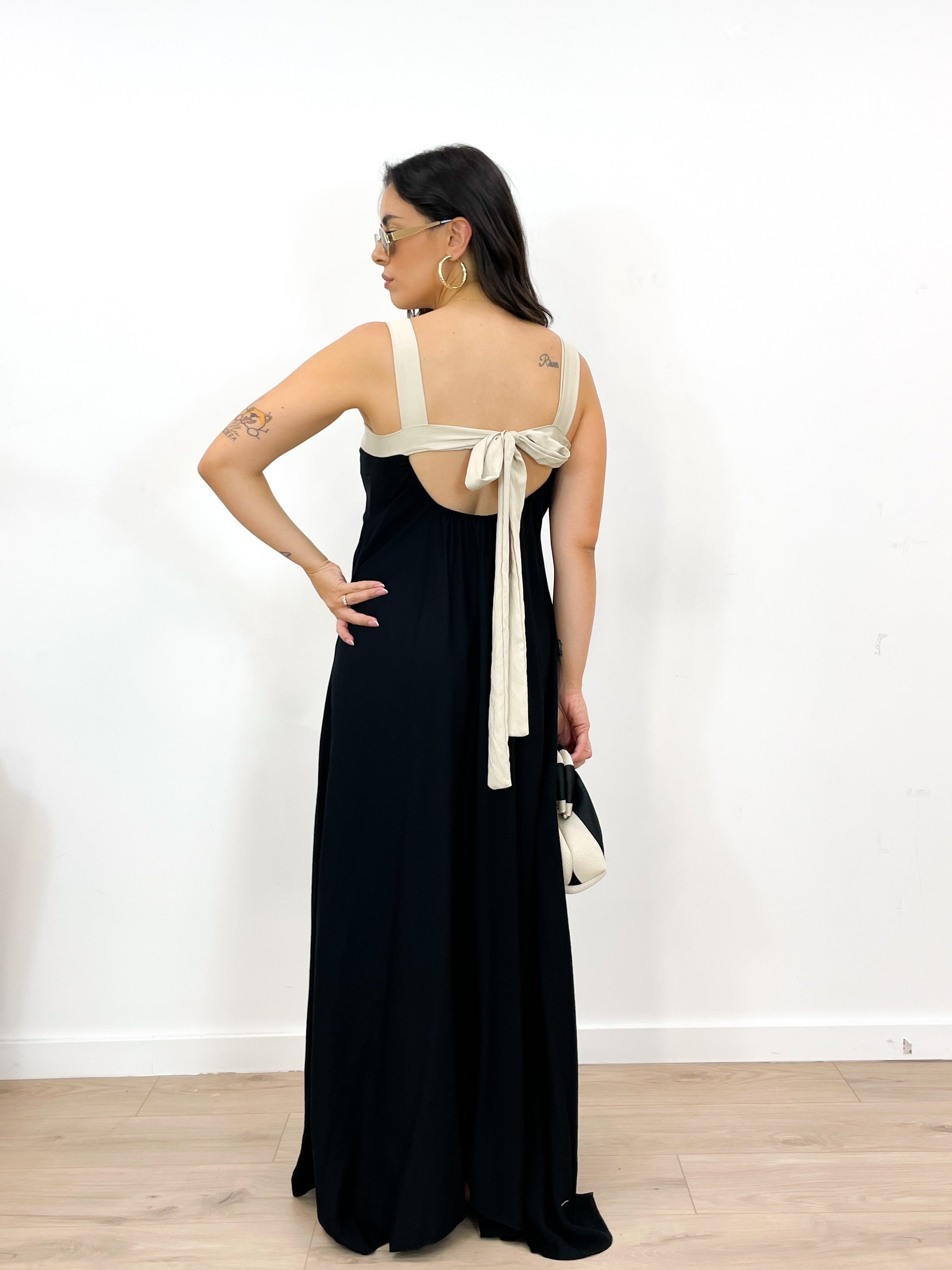 Abito CHIARA nero/panna