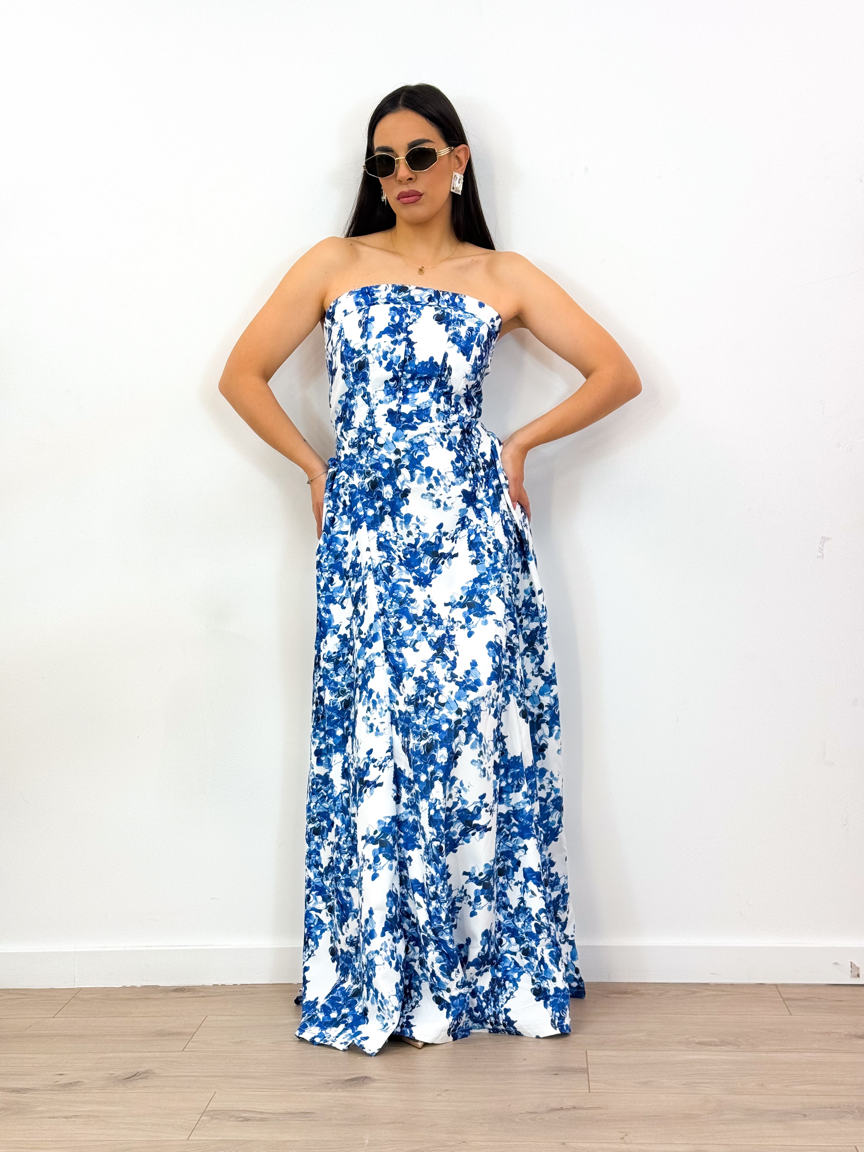 Abito AMYNA blu/bianco