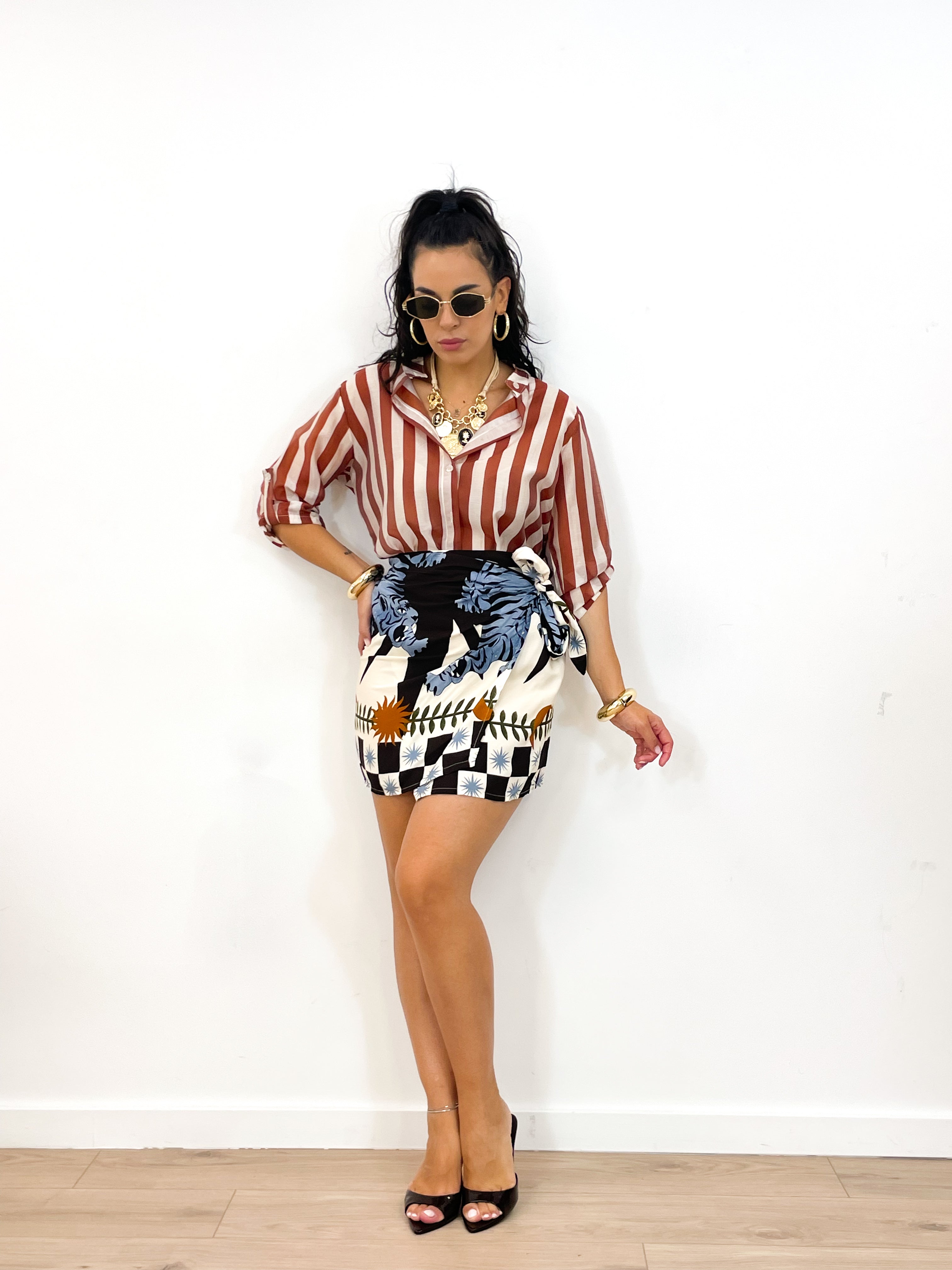 Camicia DOLL terracotta/panna