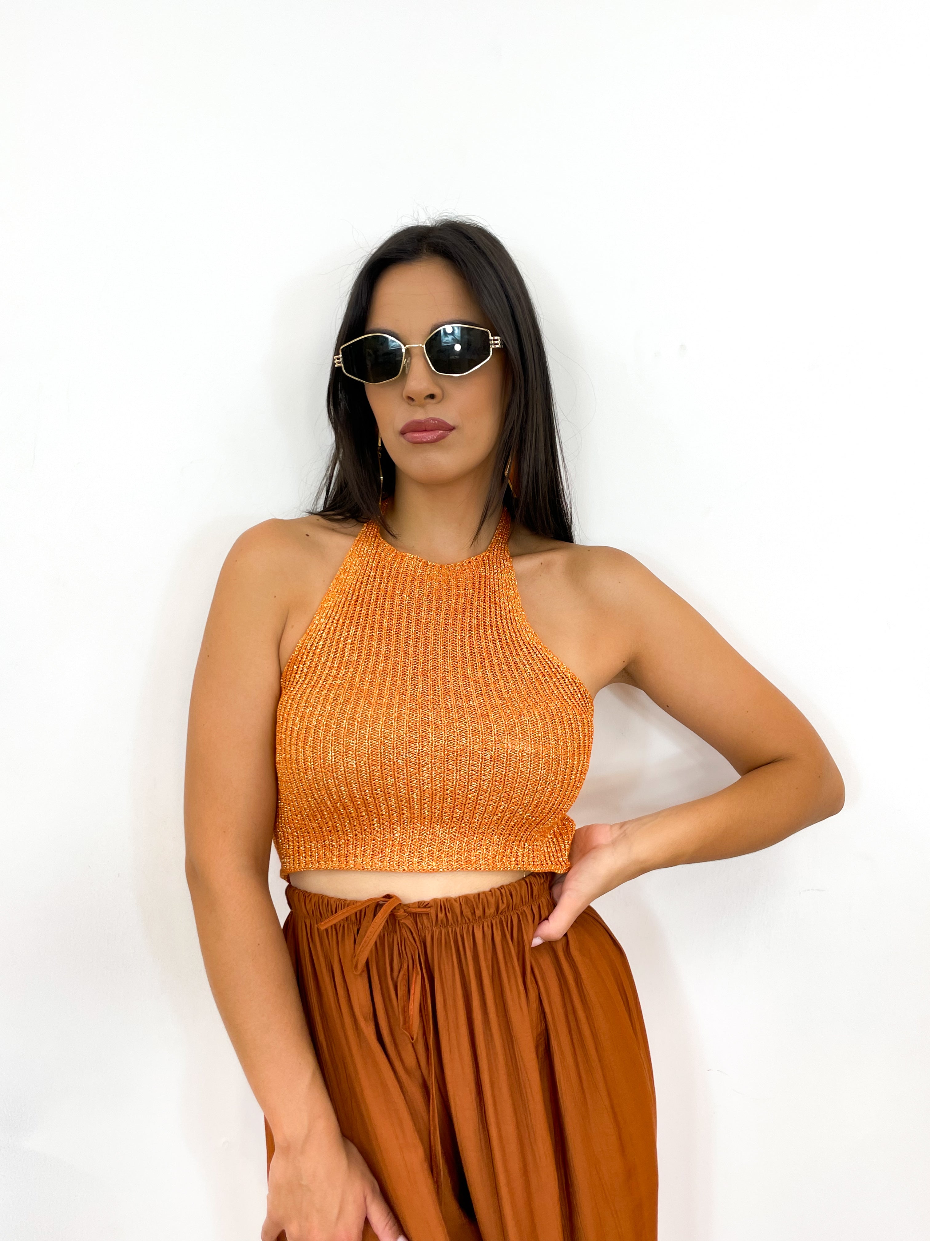 Top LUREX arancione