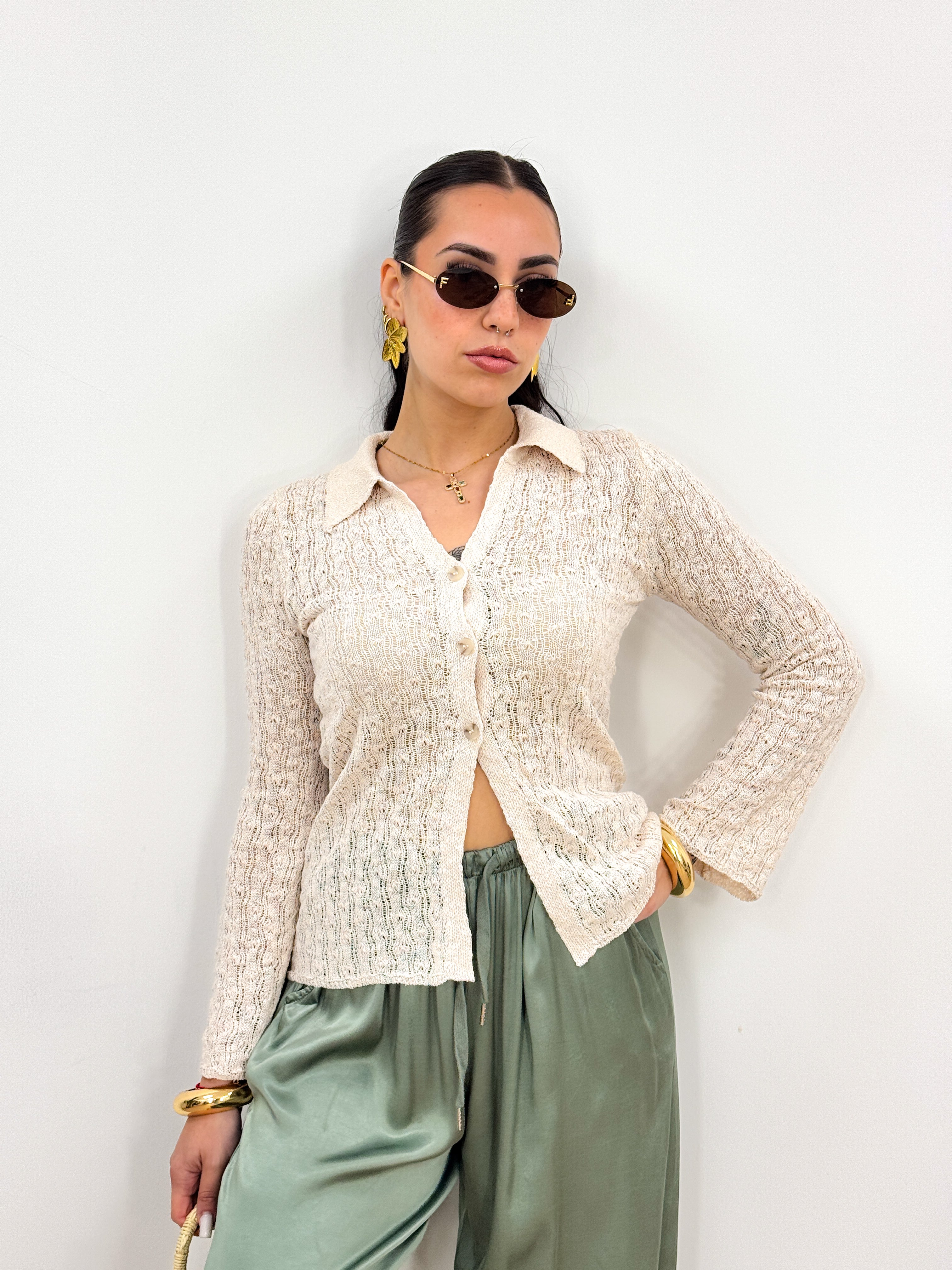 Camicia Macramè BEIGE