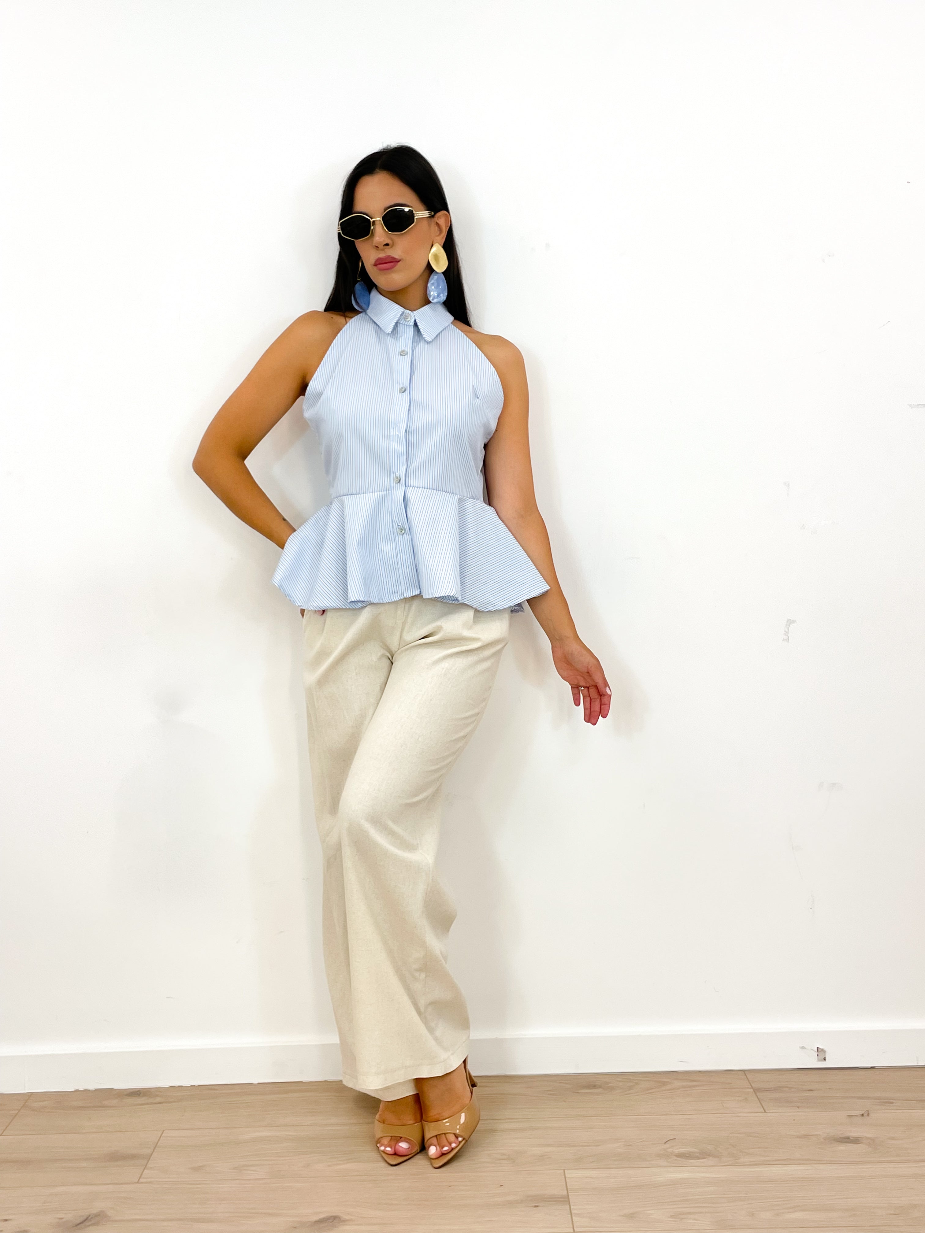 Camicia farfalla azzurra